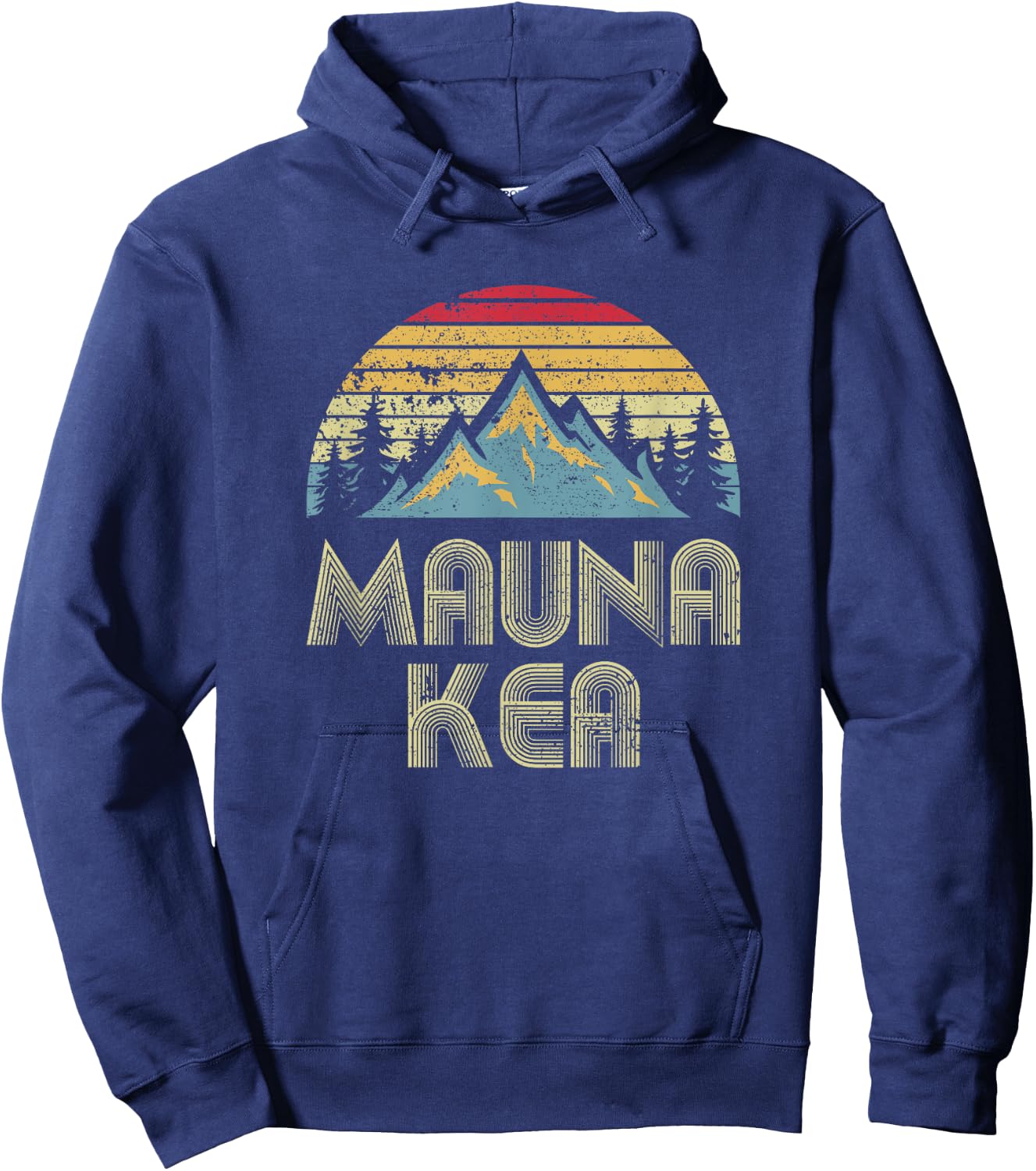 Vintage Mauna Kea Mountain Hawaii Hoodie - Hoodie | Navy