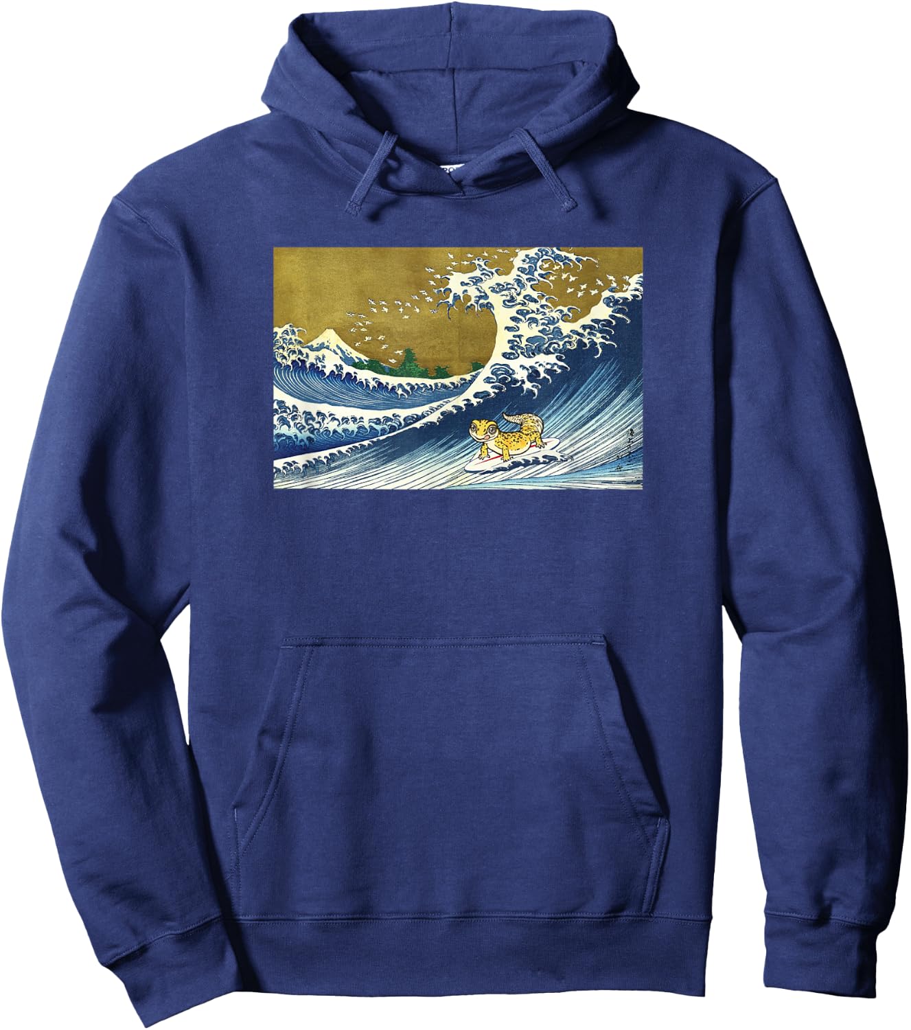 Cute Kids Retro Vintage Reptile Surfing Leopard Gecko Lover Hoodie - Hoodie | Navy