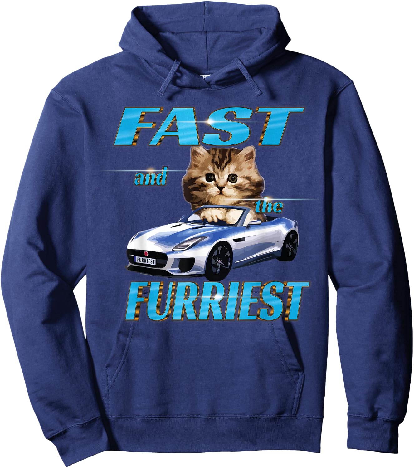 Fast and the Furriest Cats in cars Hoodie - Hoodie | Navy