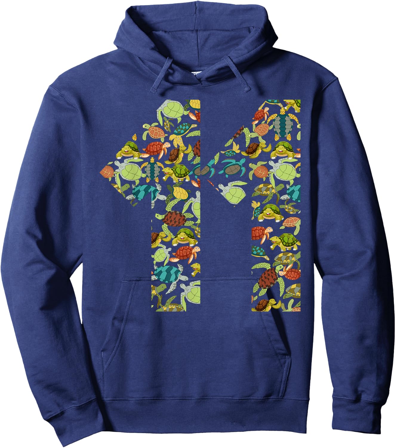 Funny 11 Tortoise Ocean Sea Turtle 11th Bday 11 Years Old Hoodie - Hoodie | Navy