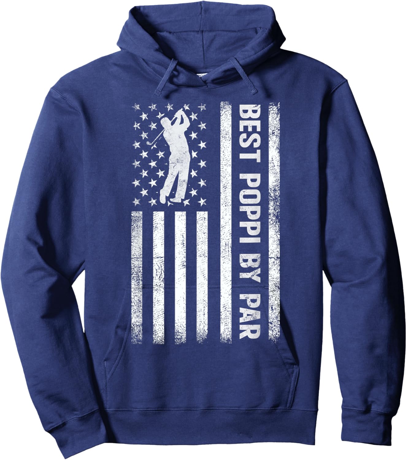 Best Poppi By Par USA American Flag Funny Golf Fathers Day Hoodie - Hoodie | Navy