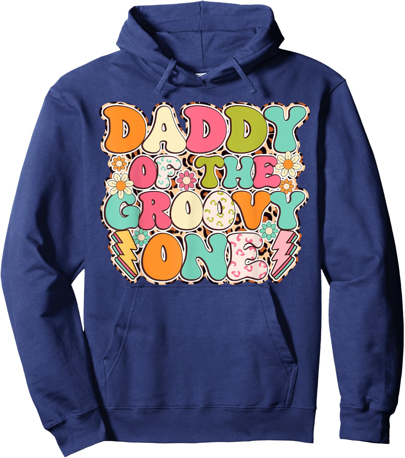 Retro Daddy of Groovy One Matching Family 1st Birthday Party Hoodie - Hoodie | Navy