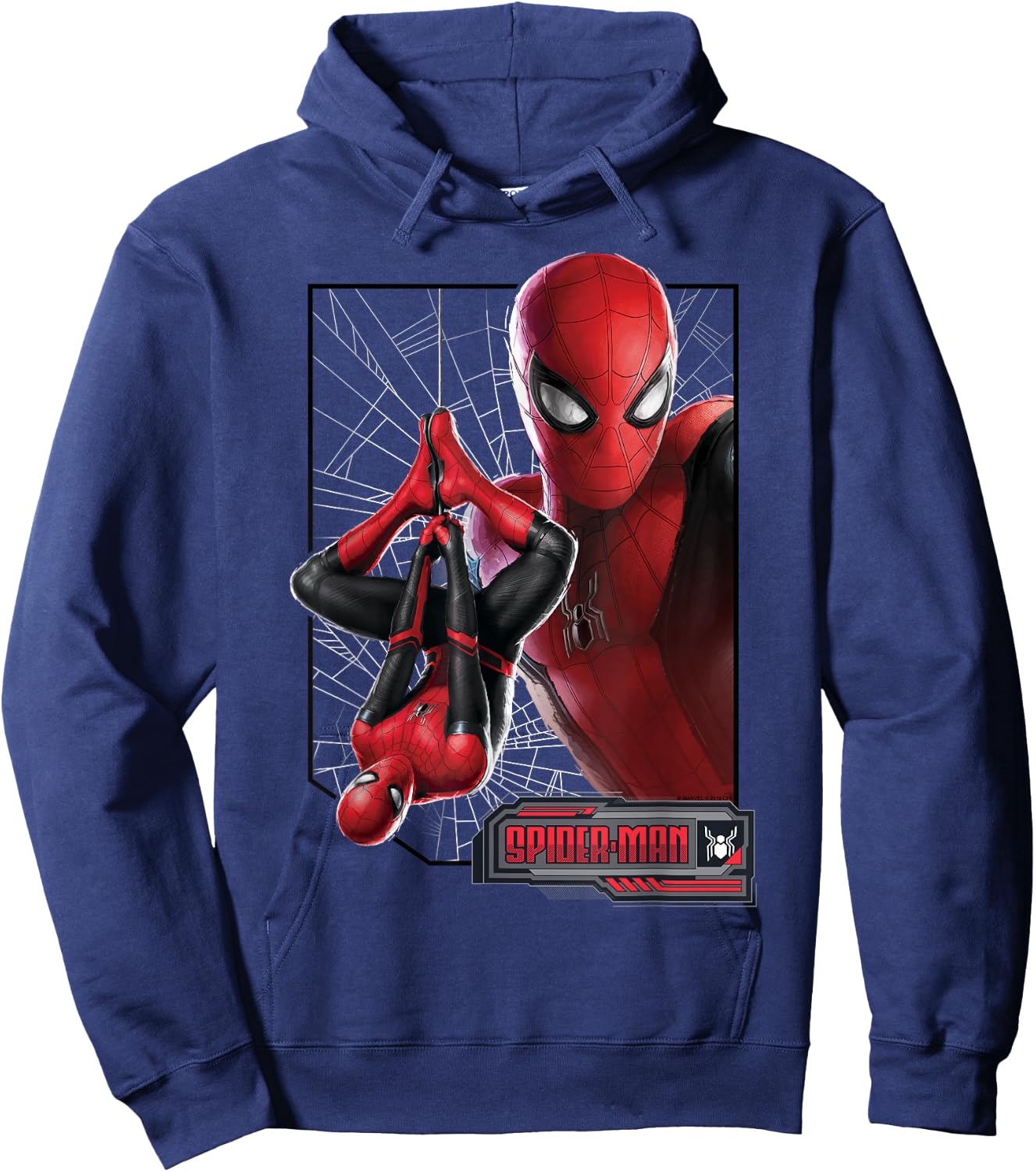 Marvel Spider-Man Far from Home New Suit Logo Poster Hoodie - Hoodie | Navy