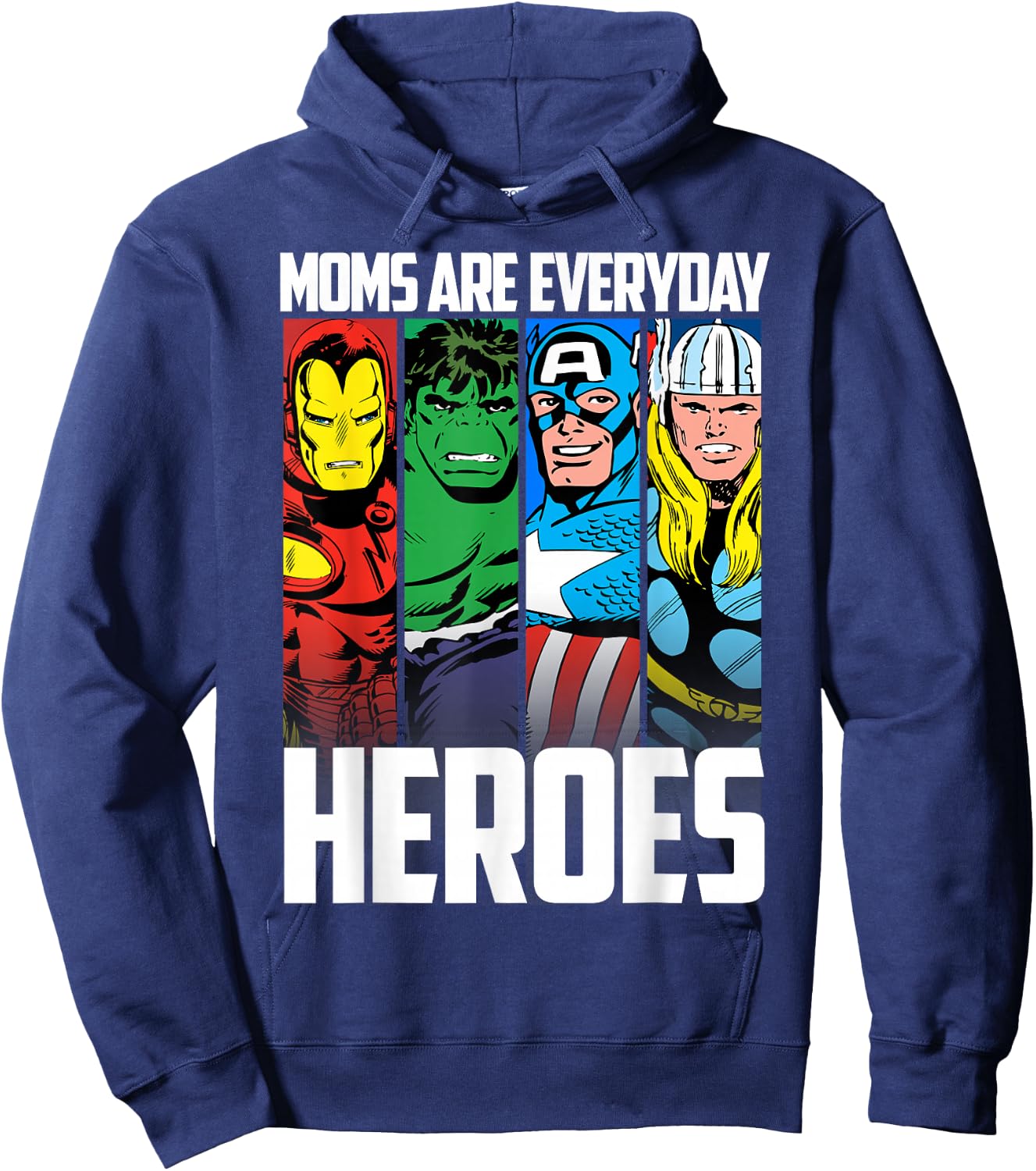 Marvel Avengers Classic Mother's Day Mom are Everyday Heroes Hoodie - Hoodie | Navy