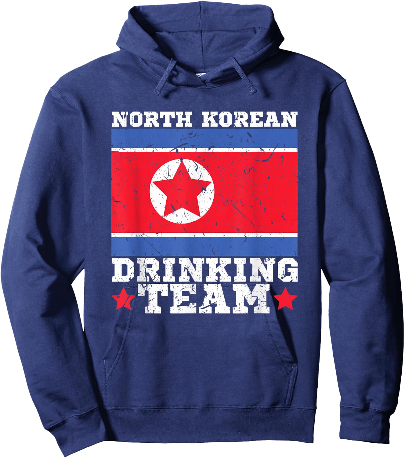 North Korean Drinking Team Funny North Korea Flag Beer Hoodie - Hoodie | Navy