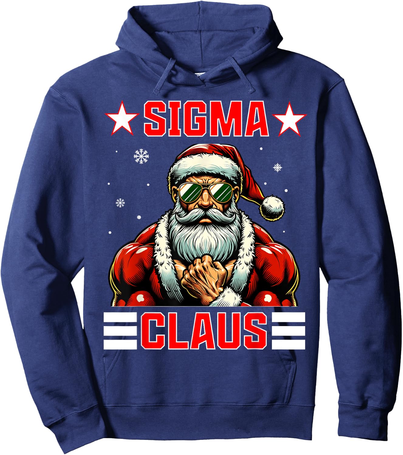 Sigma Claus Funny Christmas Santa Rizz Middle School Kids Hoodie - Hoodie | Navy