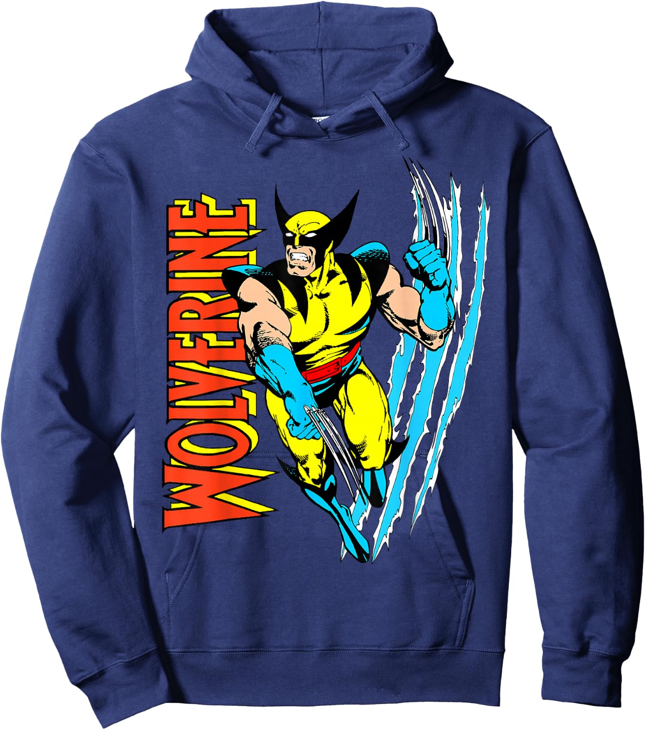 Marvel X-Men Wolverine Vintage Claw Slice Graphic Hoodie - Hoodie | Navy