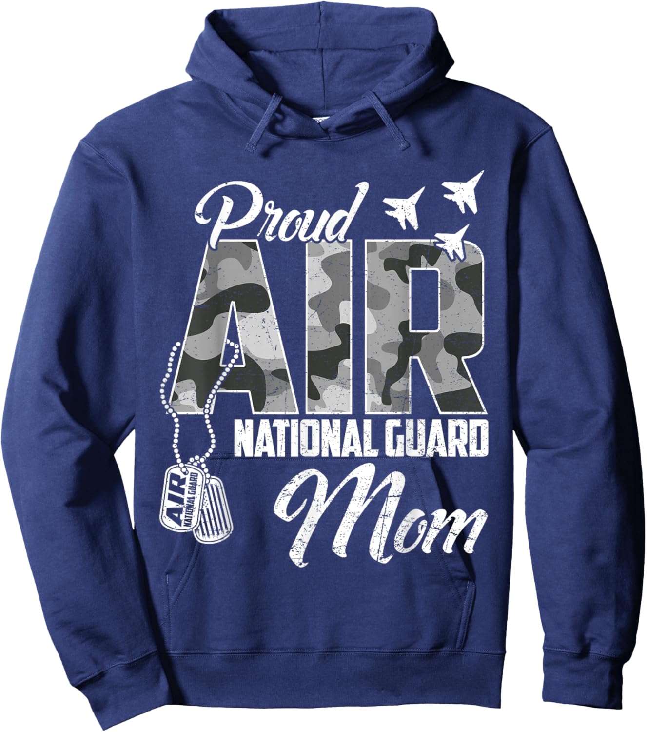 Proud Air National Guard Mom US Camo Family Matching Hoodie - Hoodie | Navy