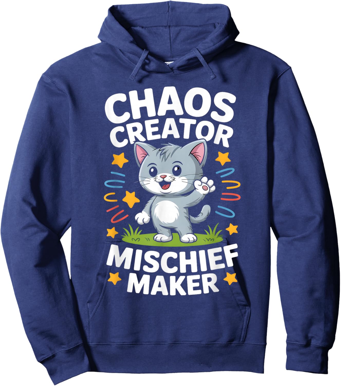 Funny Kitten Cat Kids Get Into Mischief Children Boys Girl Hoodie - Hoodie | Navy