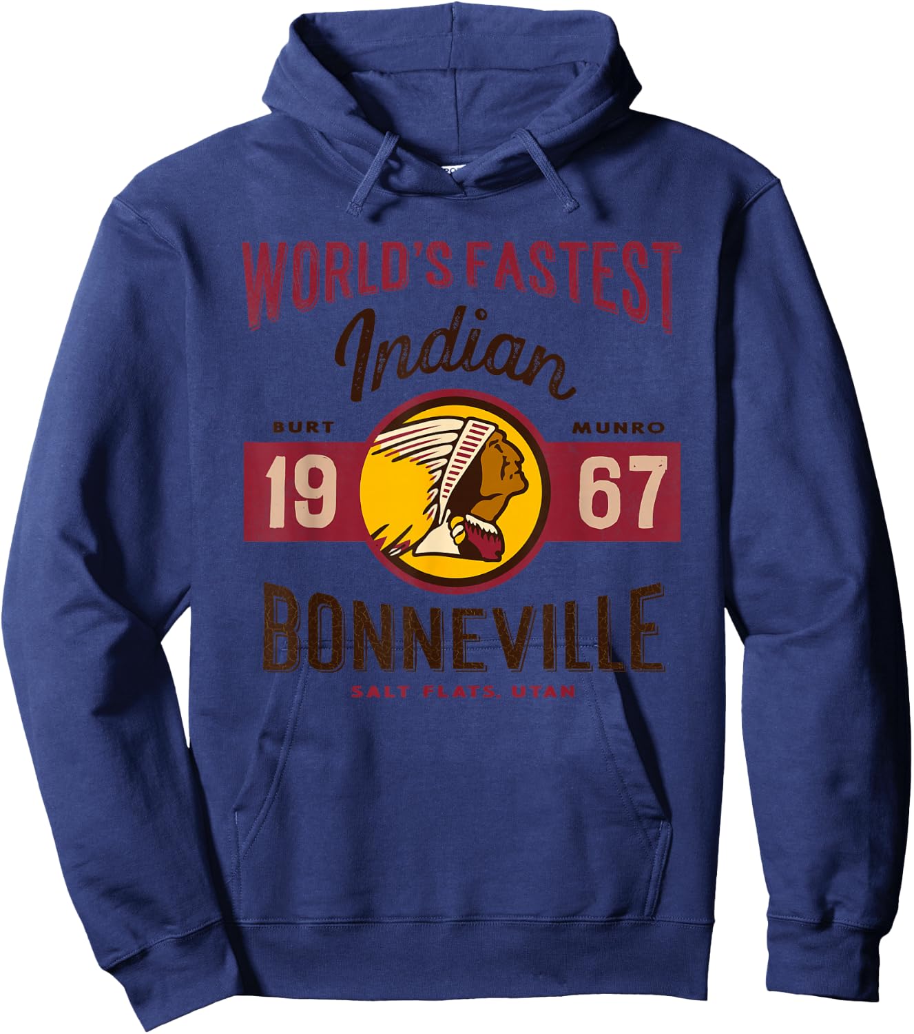Vintage Motorcycle Utah Salt Flats Bonneville Race T Shirt Hoodie - Hoodie | Navy