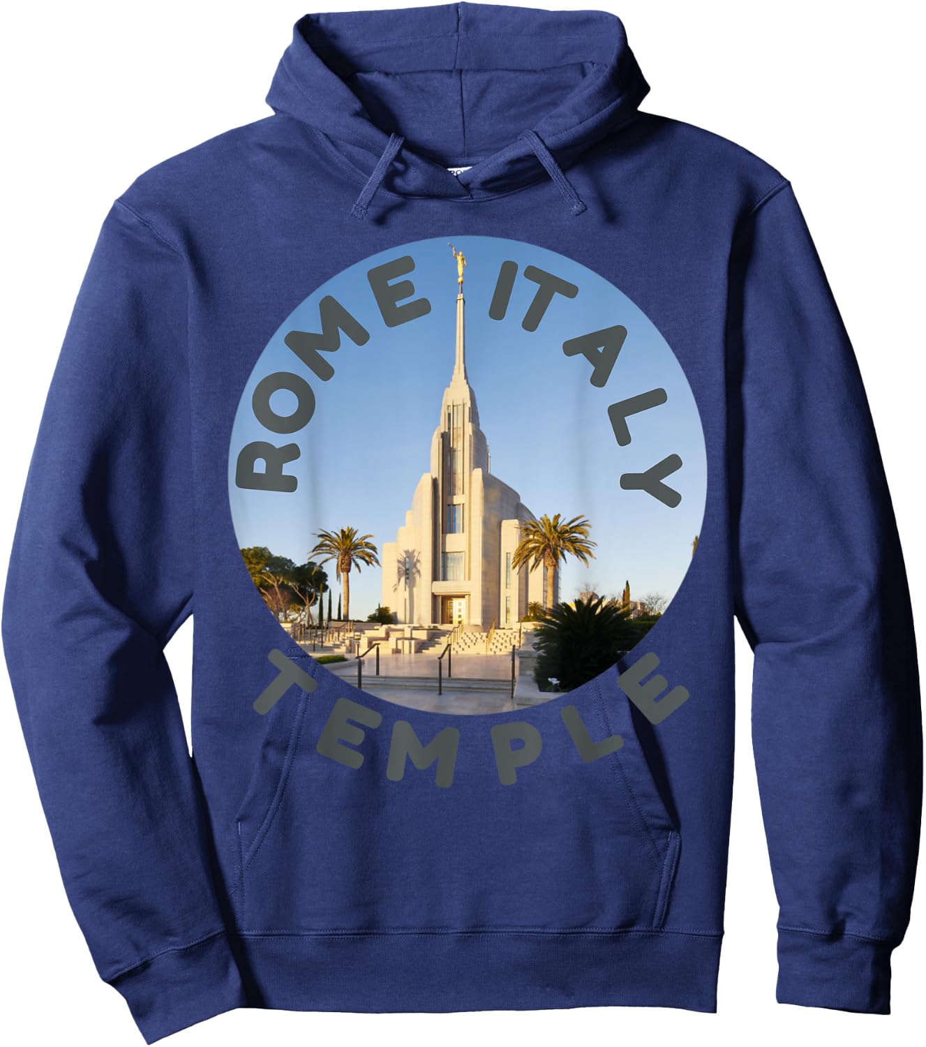 Rome Italy Temple With Beautiful Photo In Centre Hoodie - Hoodie | Navy