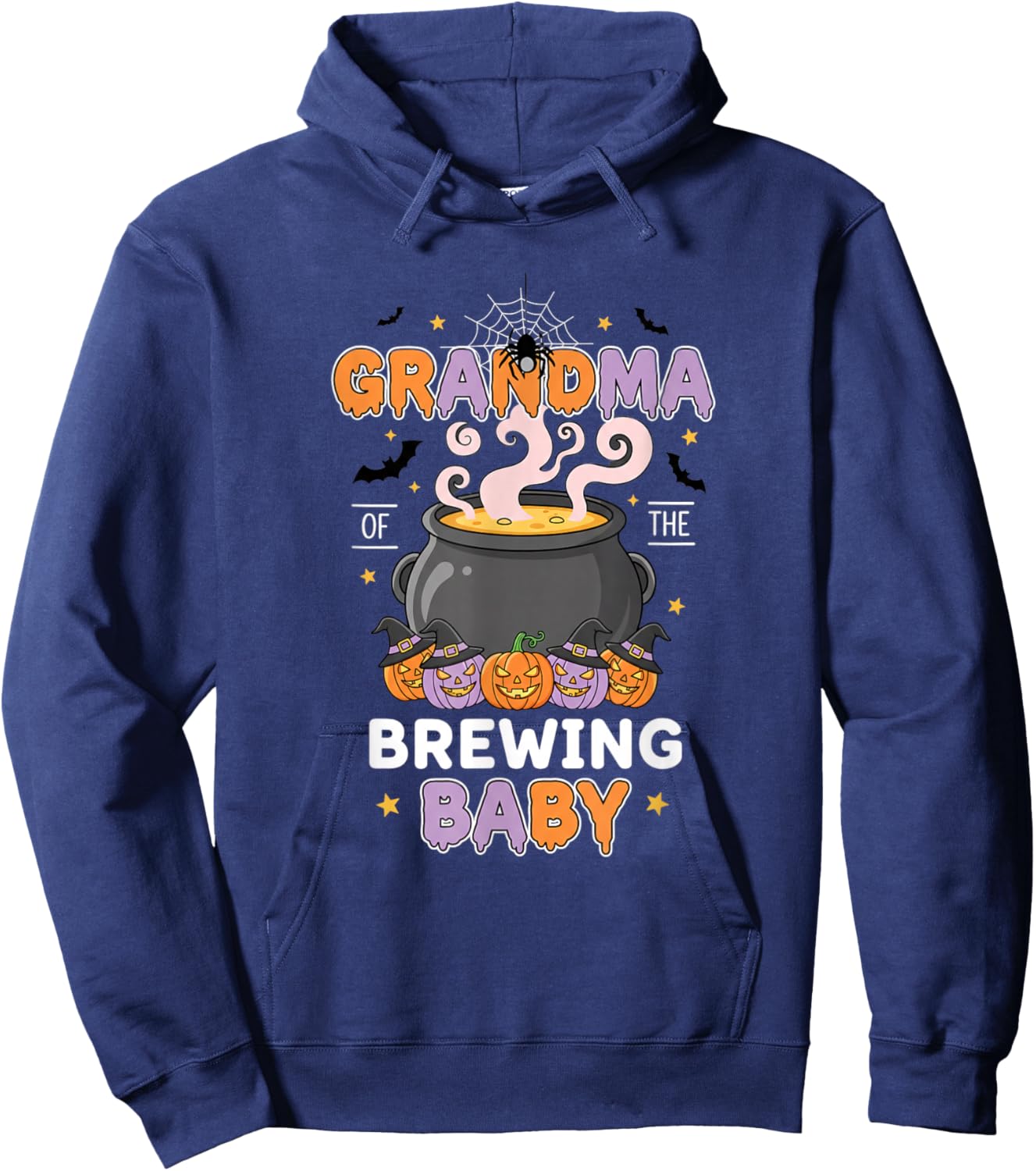 Grandparent Grandma of The Brewing Baby Halloween Grandma Ca Hoodie - Hoodie | Navy
