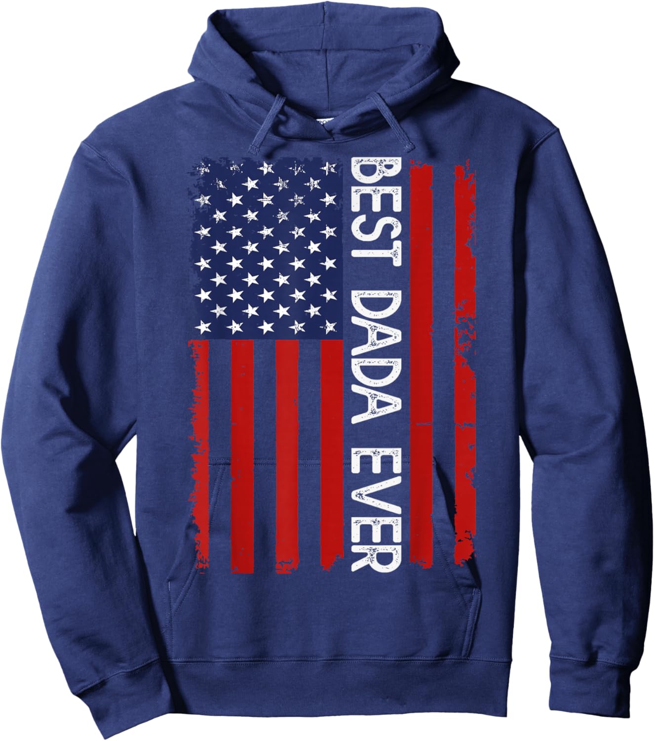 Best DADA Ever Vintage American Flag Fathers Day Hoodie - Hoodie | Navy