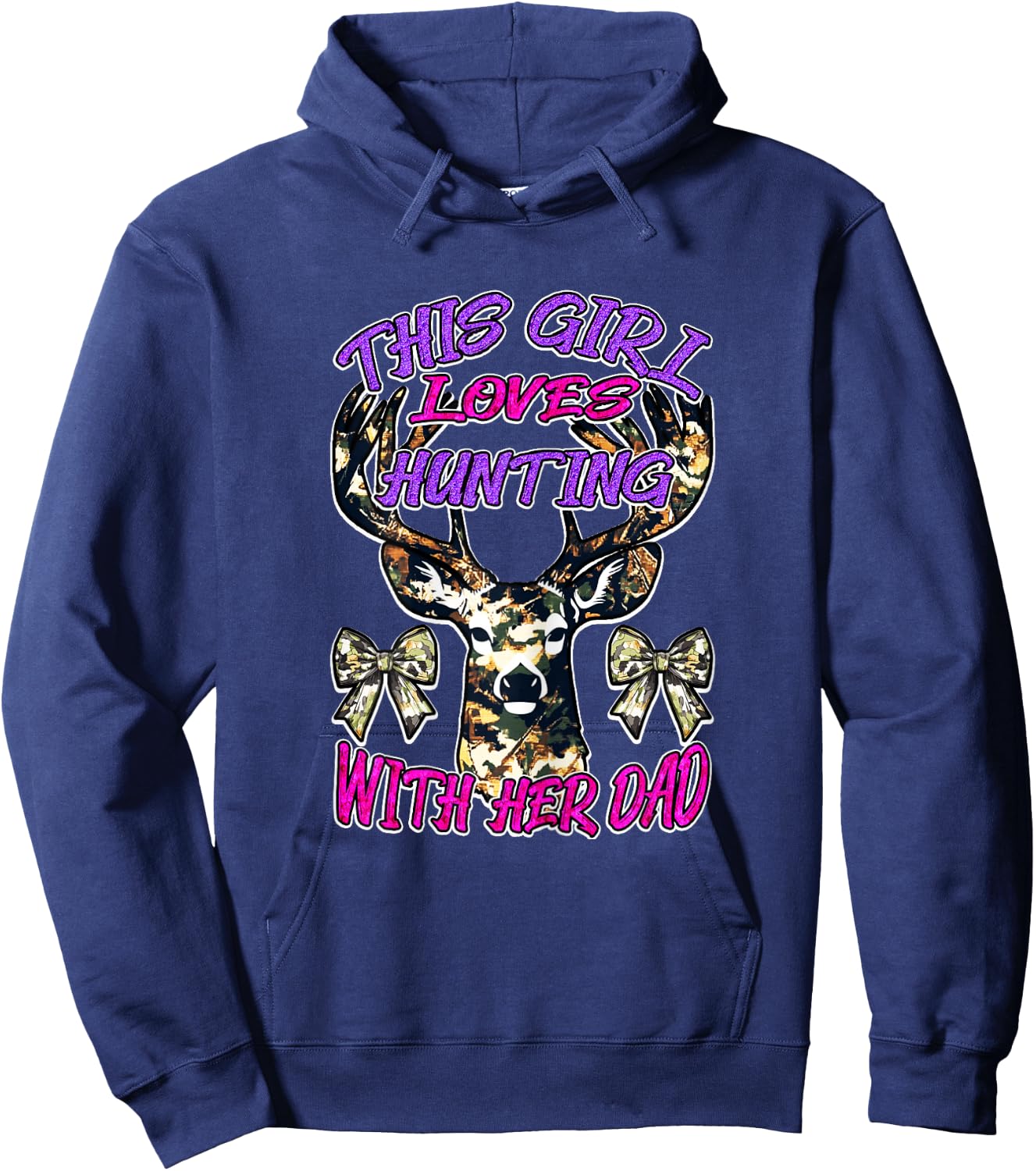 Hunting Girl With Her Dad Outdoor Adventure Fun Father's Day Hoodie - Hoodie | Navy