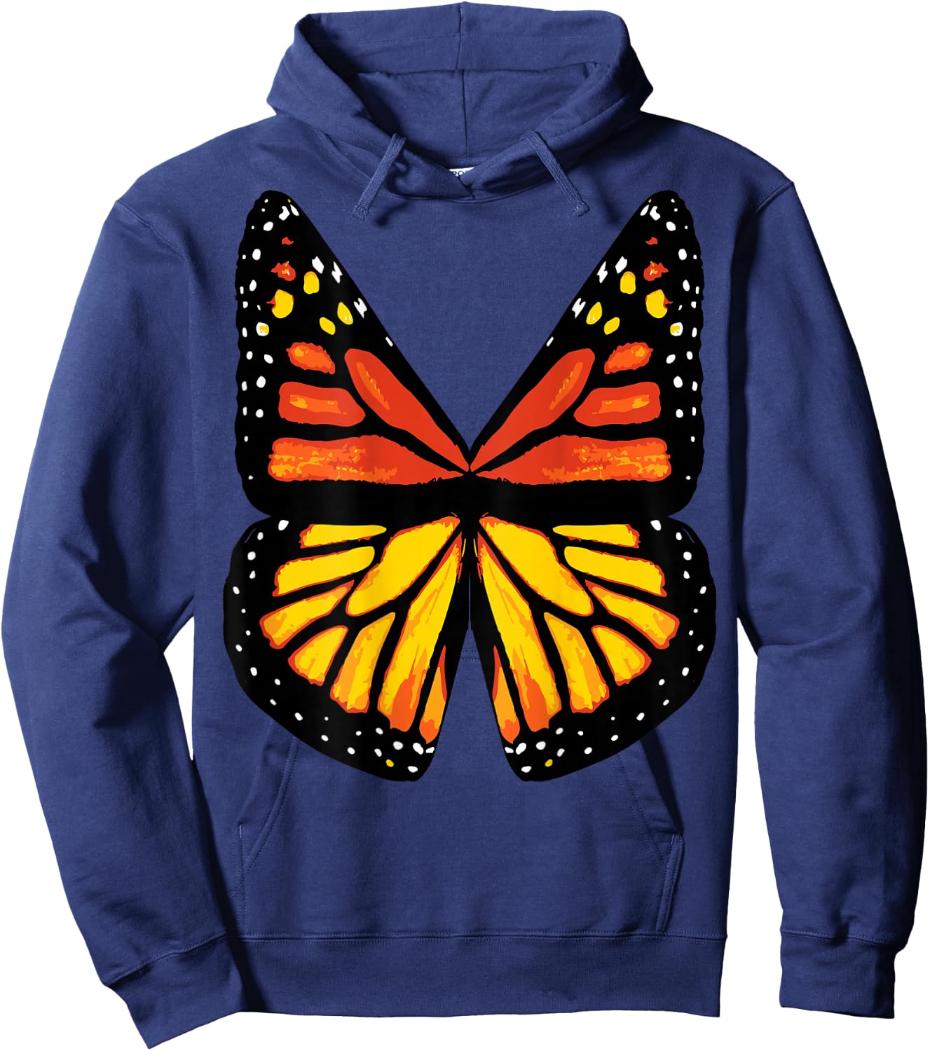(Back Print) Monarch Butterfly Wings Shirt Women's Costume Hoodie - Hoodie | Navy