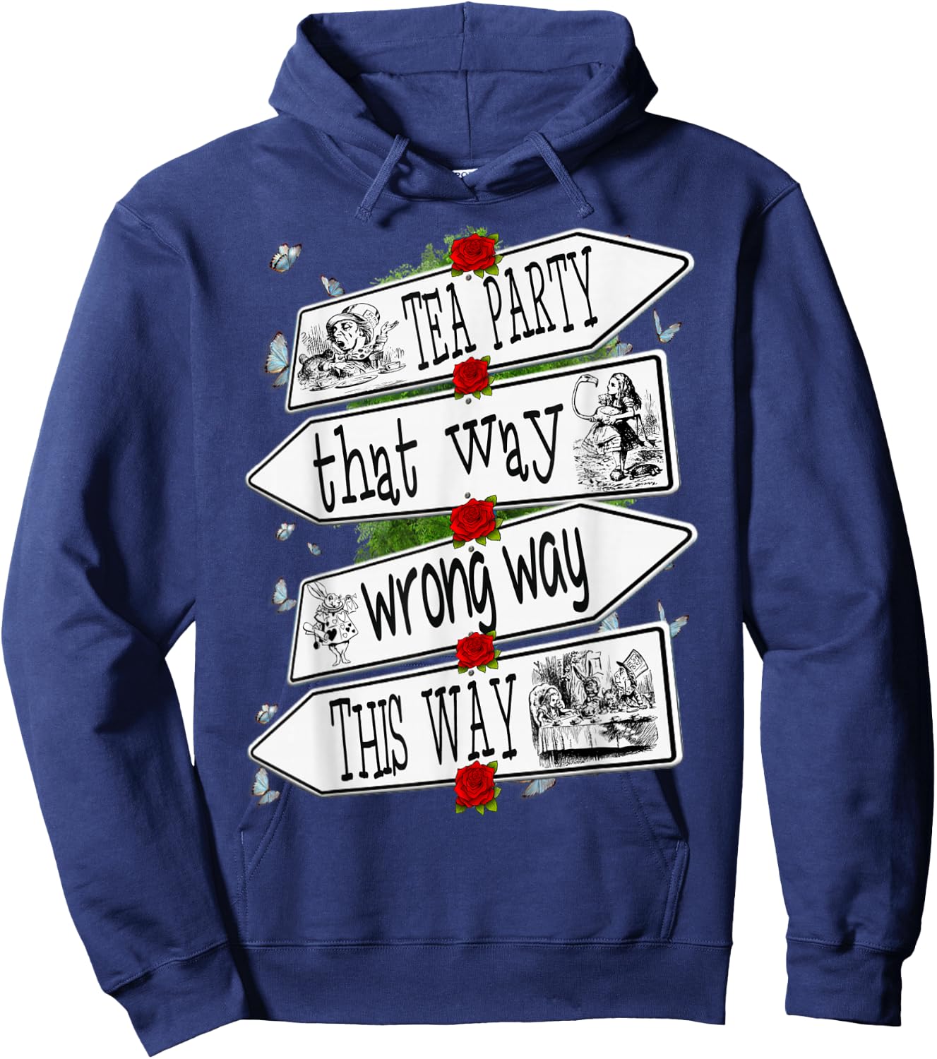 Alice in Wonderland-Men Women Kids T Shirt Hoodie - Hoodie | Navy