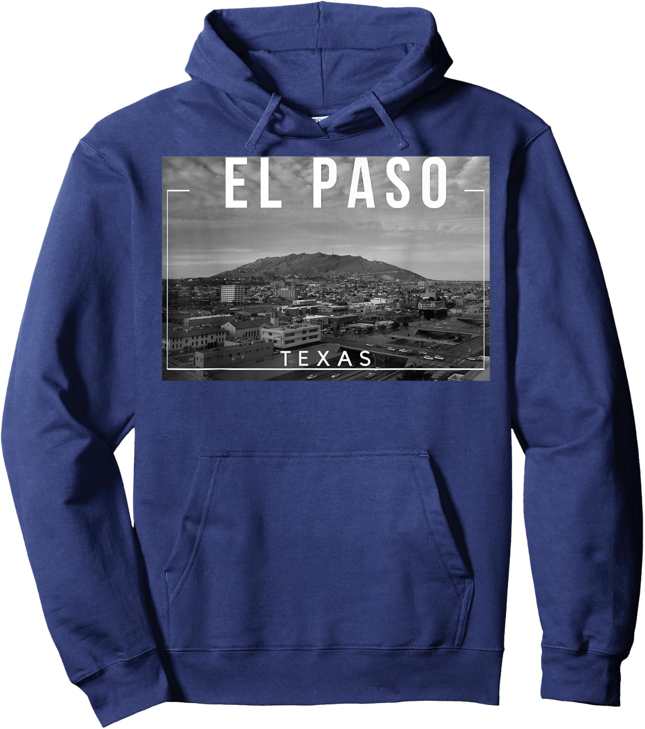 El Paso Texas TX Skyline Rio Grande Hoodie - Hoodie | Navy