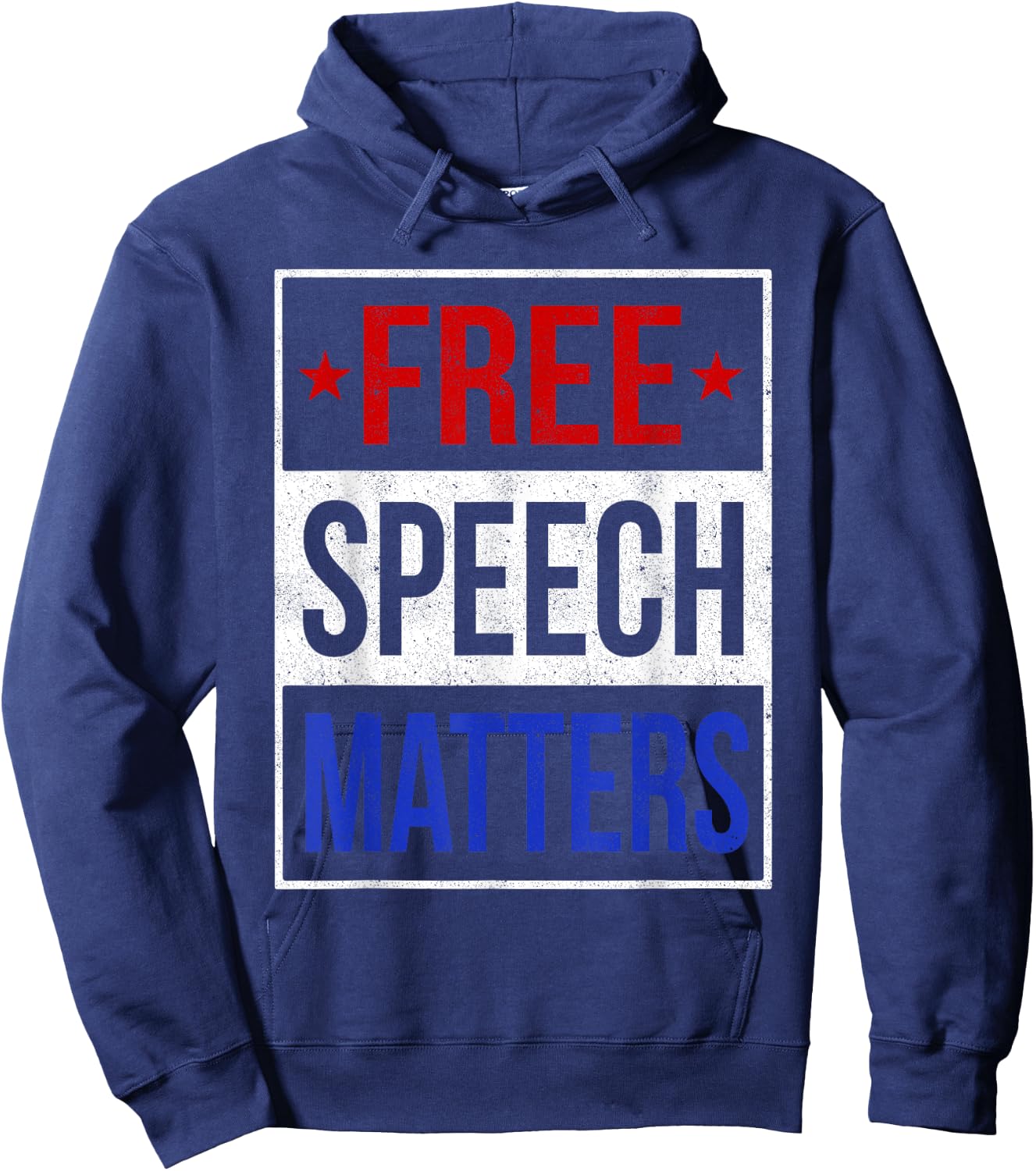 Free Speach Matters political statement First Amendment Hoodie - Hoodie | Navy