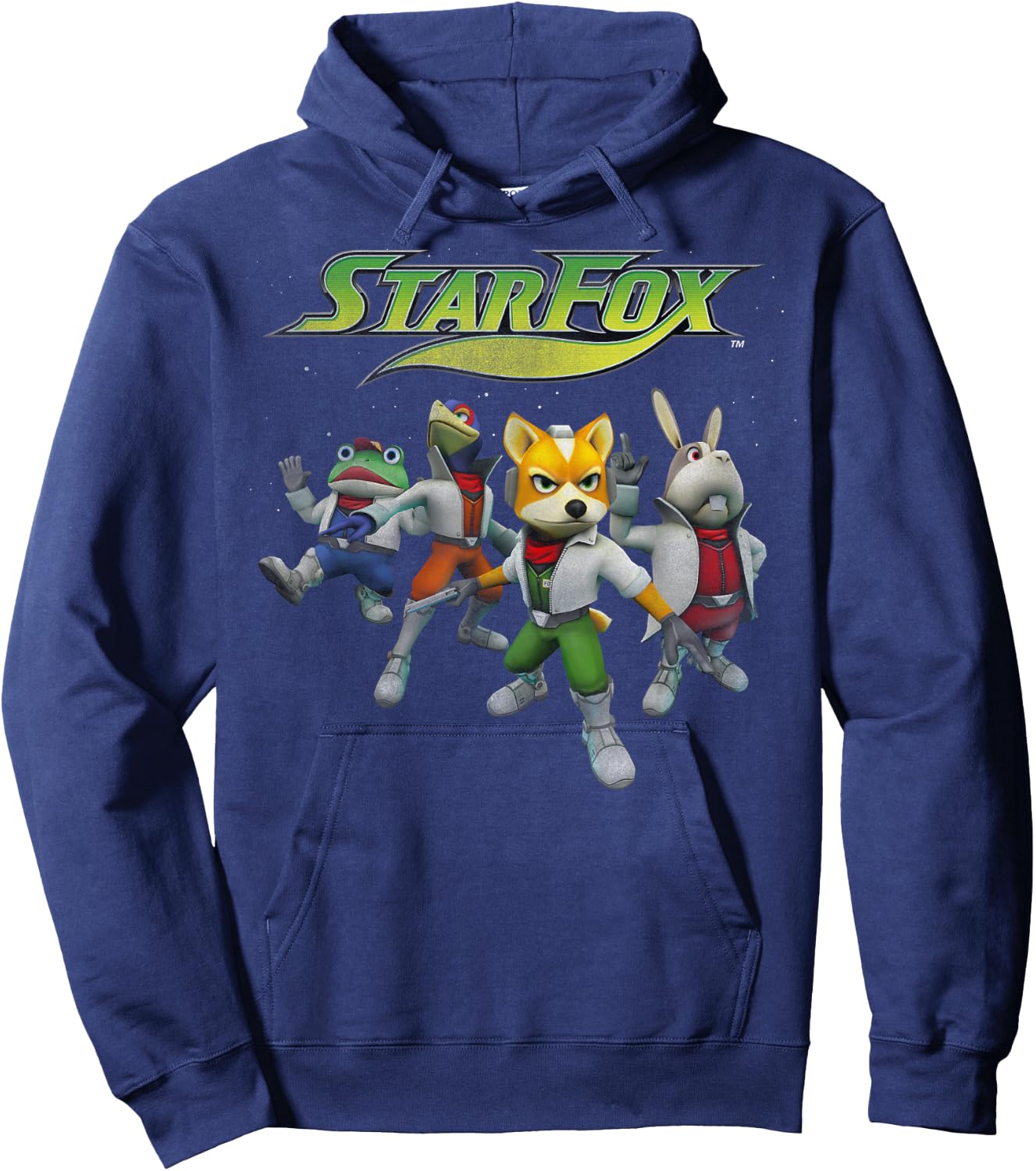 Nintendo Star Fox Retro Group Shot Hoodie - Hoodie | Navy