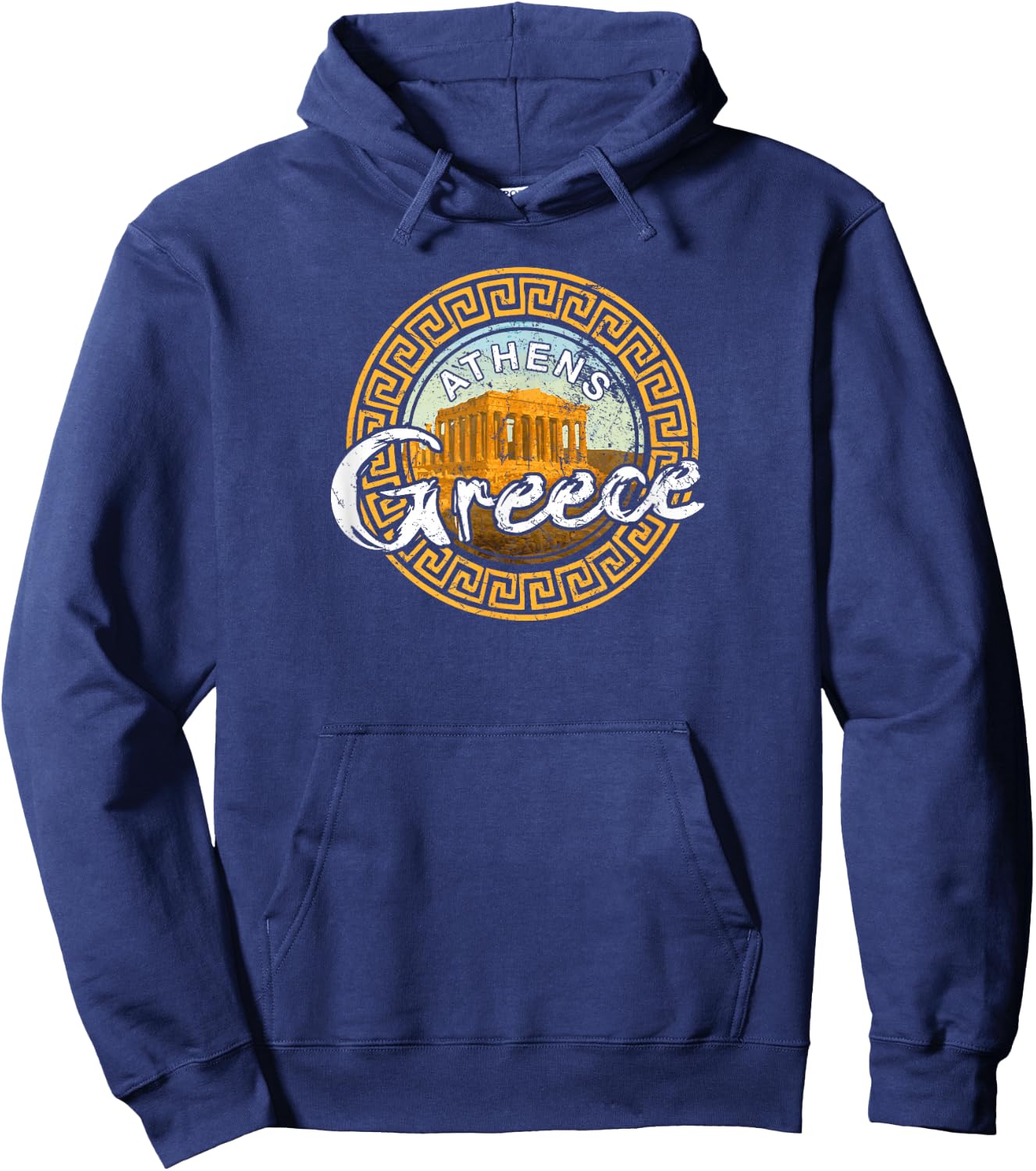 Greece Athens Parthenon Acropolis Vintage Greek T Shirt Hoodie - Hoodie | Navy