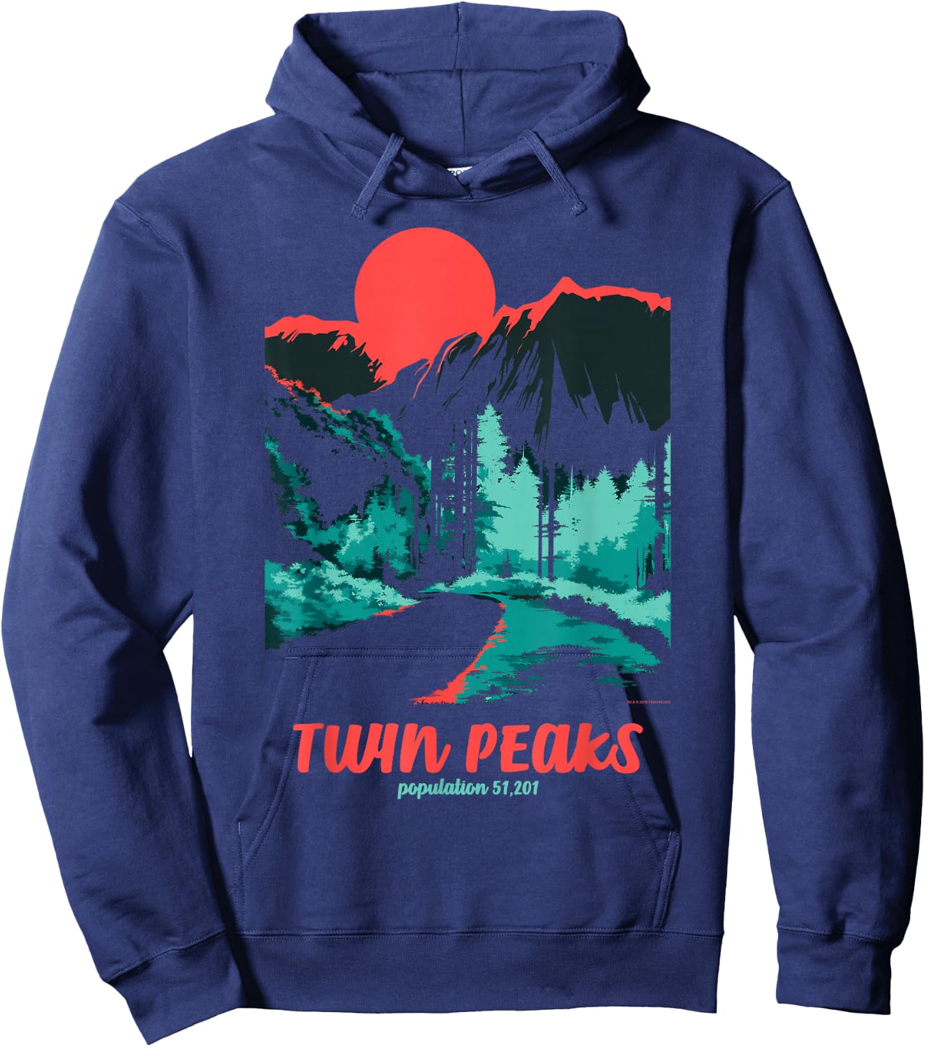 Twin Peaks Classic Tonal Color Pop Poster Graphic Hoodie - Hoodie | Navy