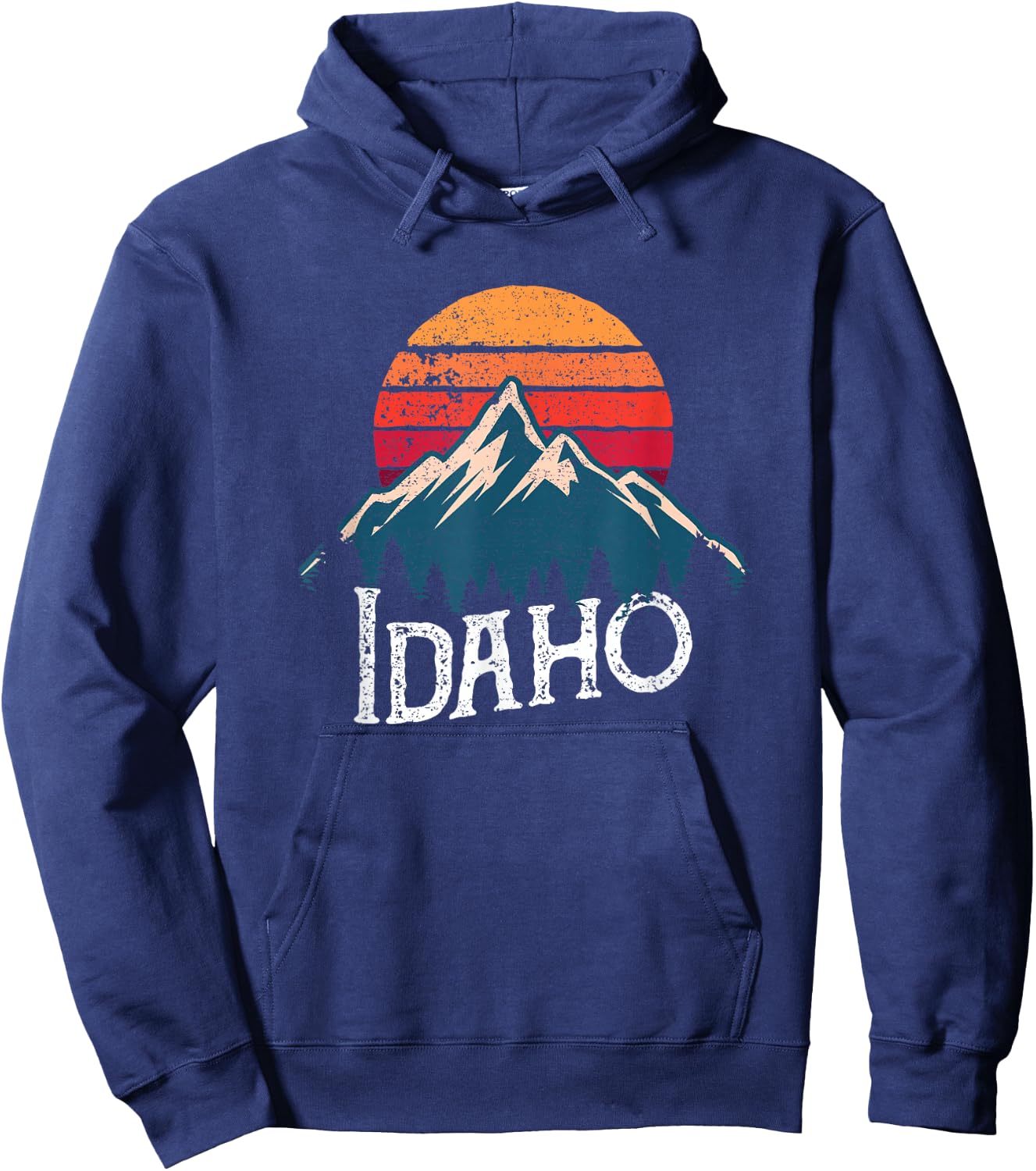 Vintage Idaho ID Mountains Outdoor Wildness Retro Hoodie - Hoodie | Navy