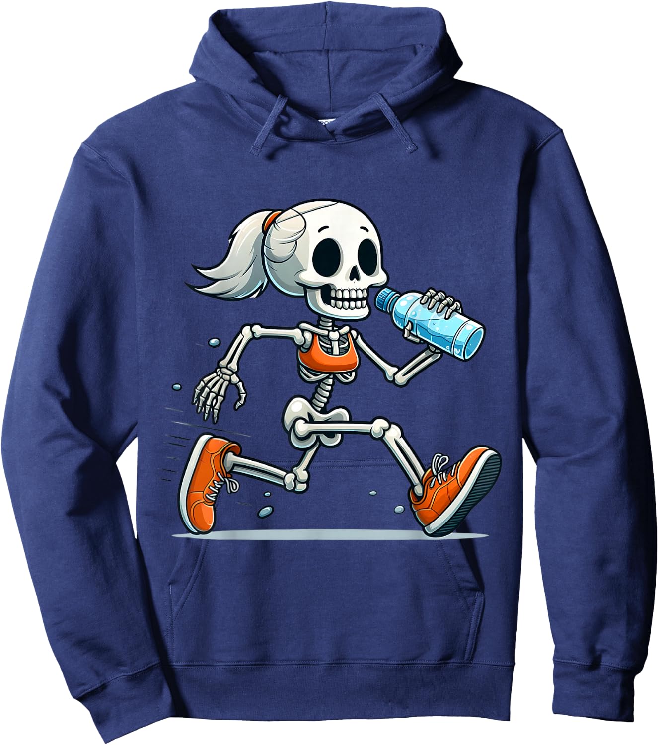 Running Skeleton Halloween Costume Spooky Runners Lover Hoodie - Hoodie | Navy