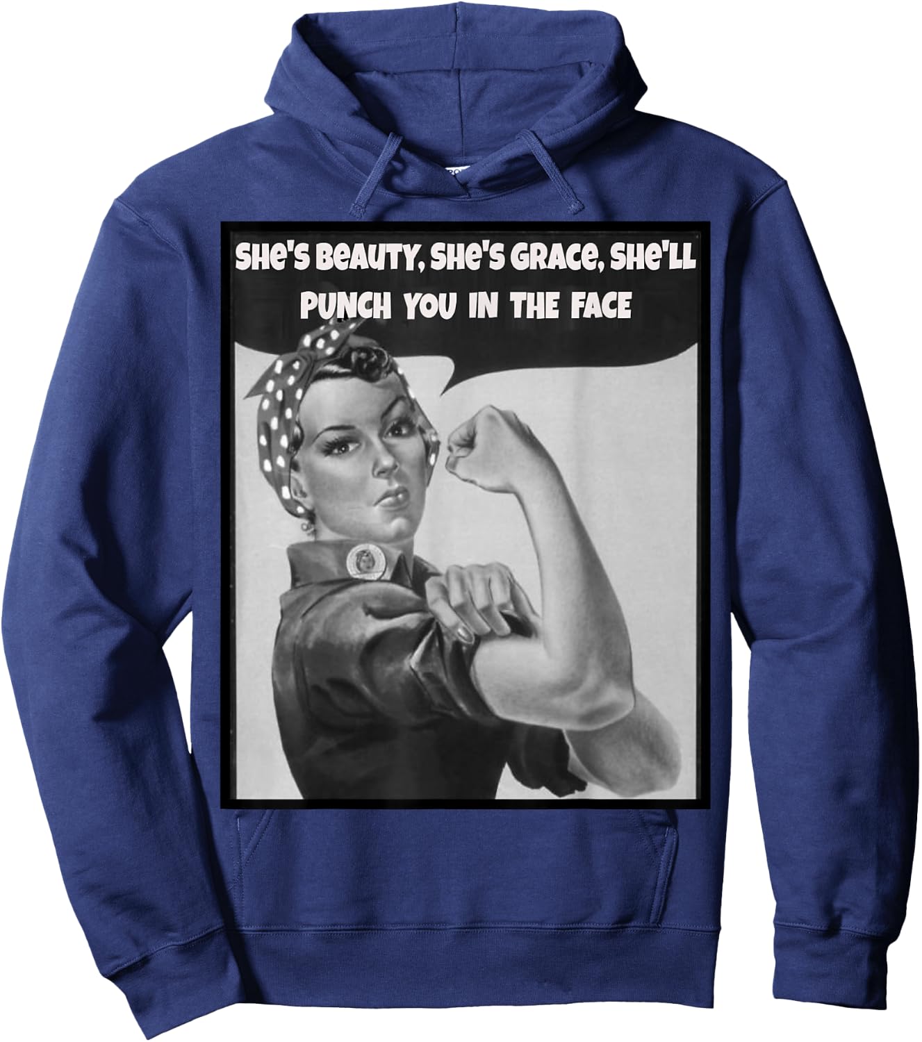 She's beauty she's grace she'll punch you in the face Hoodie - Hoodie | Navy