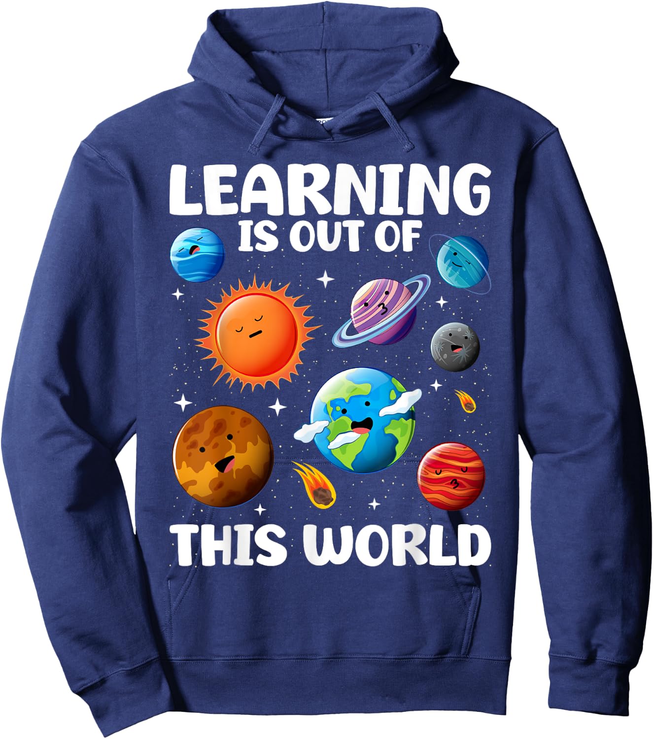 Learning Is Out Of This World Space Planets Teacher Student Hoodie - Hoodie | Navy