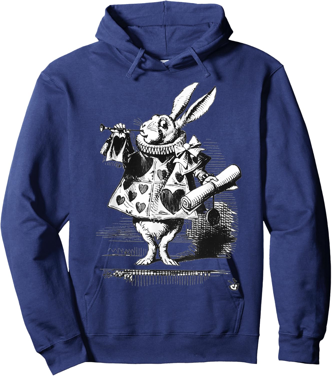 Halloween White Rabbit Alice In Wonderland Gift Bunny Hoodie - Hoodie | Navy