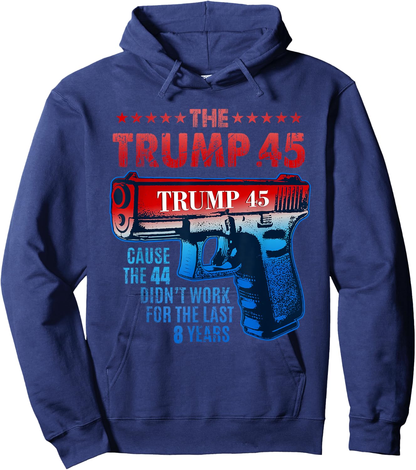 Pro Gun Rights USA Trump 45 Greater Than 44 2nd Amendment Hoodie - Hoodie | Navy