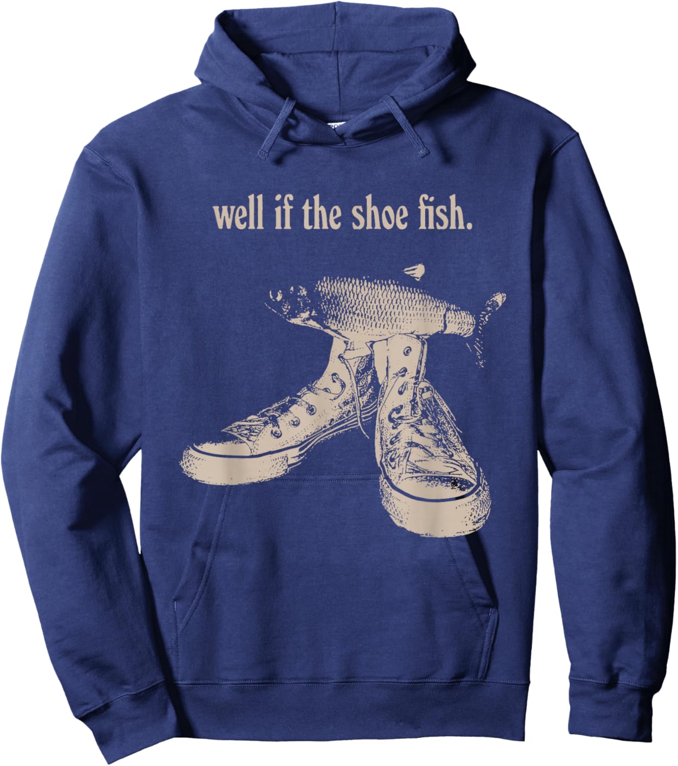 Well if The Shoe Fish, wear it Shoe Fish Cursed Y2K Fih Hoodie - Hoodie | Navy