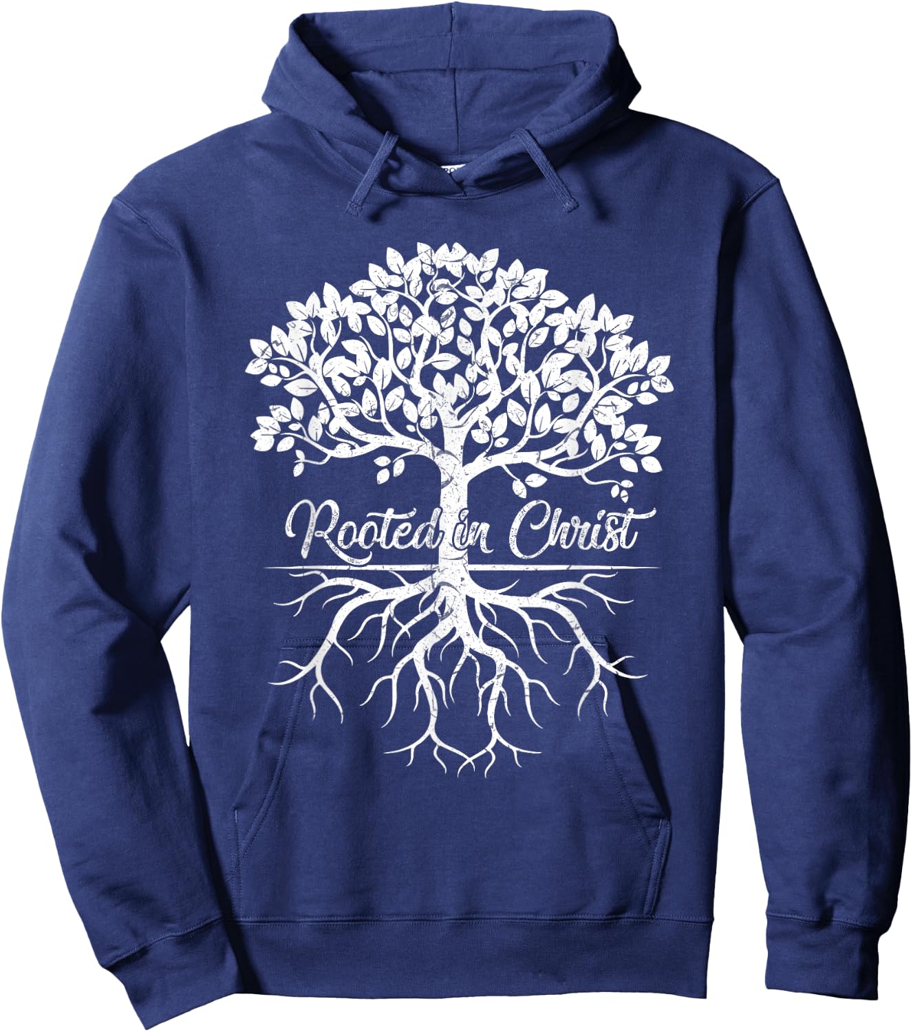 Cool Rooted in Christ Shirt Christian Faith Gift Bible Verse Hoodie - Hoodie | Navy