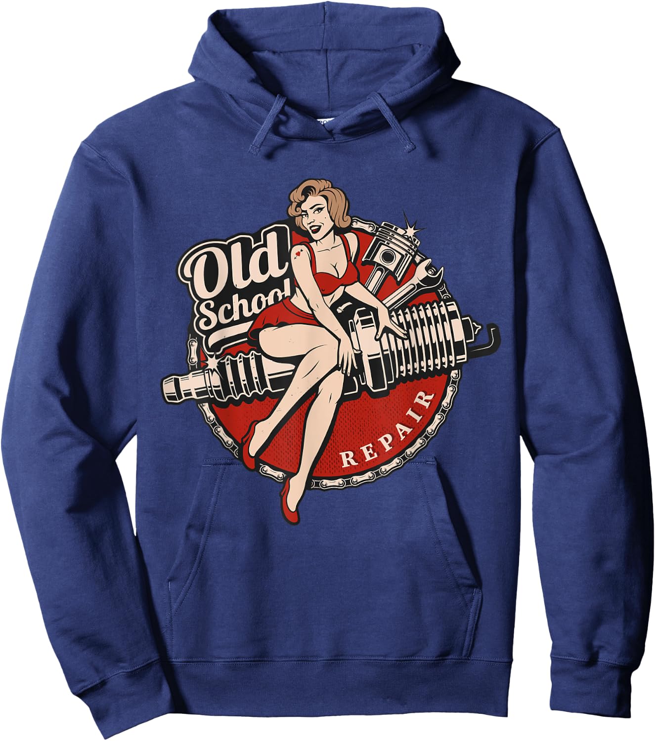 Hot Rod Retro Vintage Vintage Car Rockabilly Old School Hoodie - Hoodie | Navy