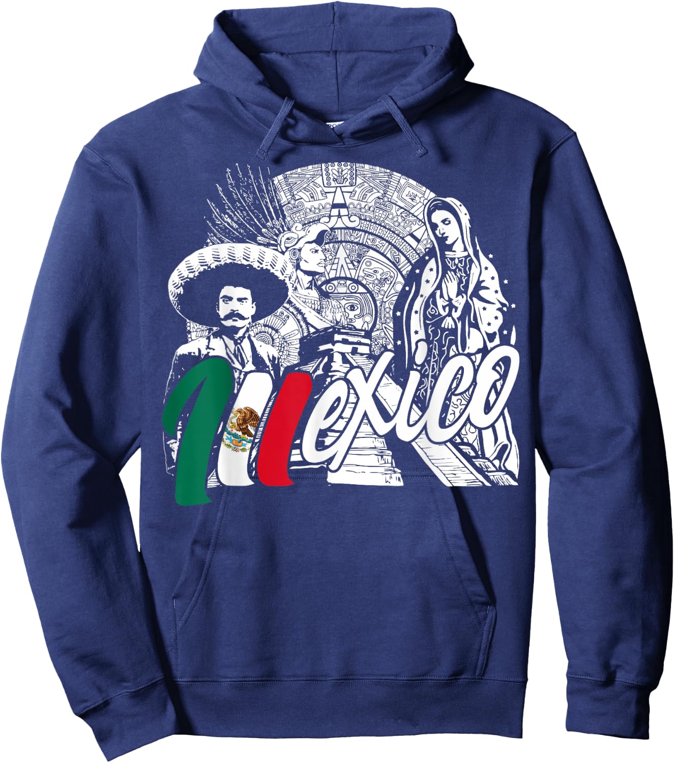 Mexico - Mexican Pride - Virgen de Guadalupe And History Hoodie - Hoodie | Navy