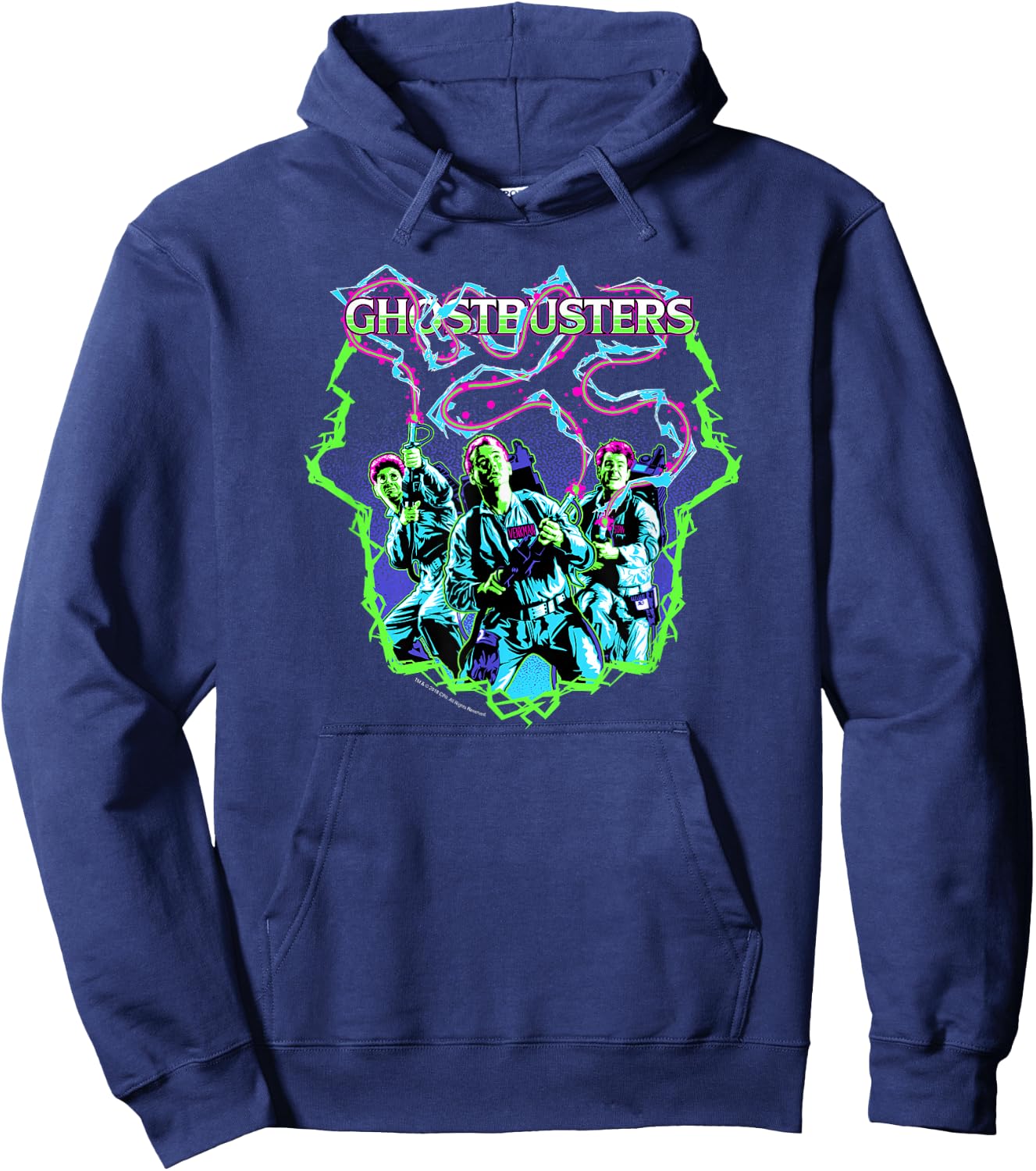 Ghostbusters Retro Proton Packs Cast Photo Movie Hoodie - Hoodie | Navy