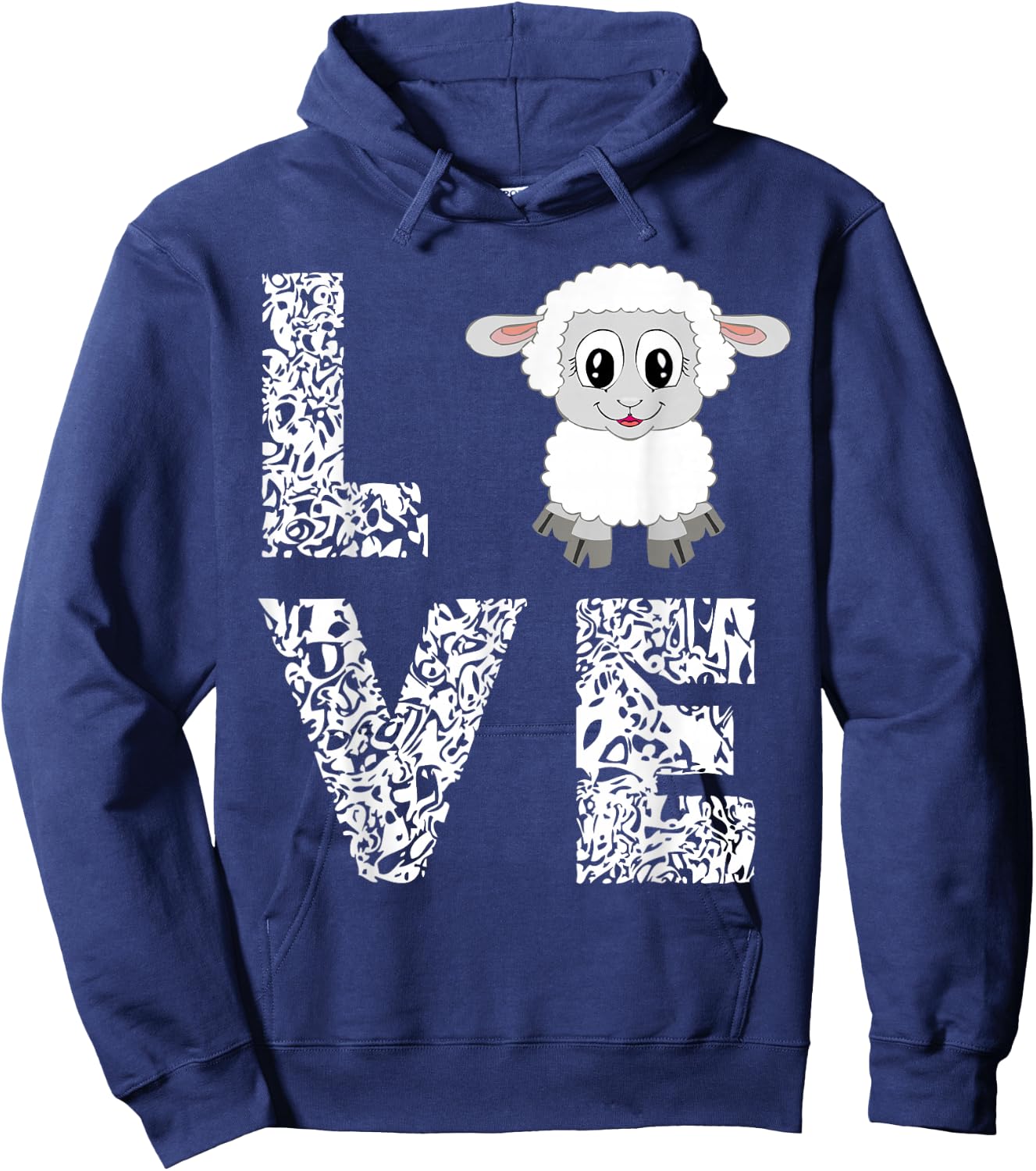 Sheep Lamb Love Livestock Farmer Cattle Sketch Gifts Hoodie - Hoodie | Navy