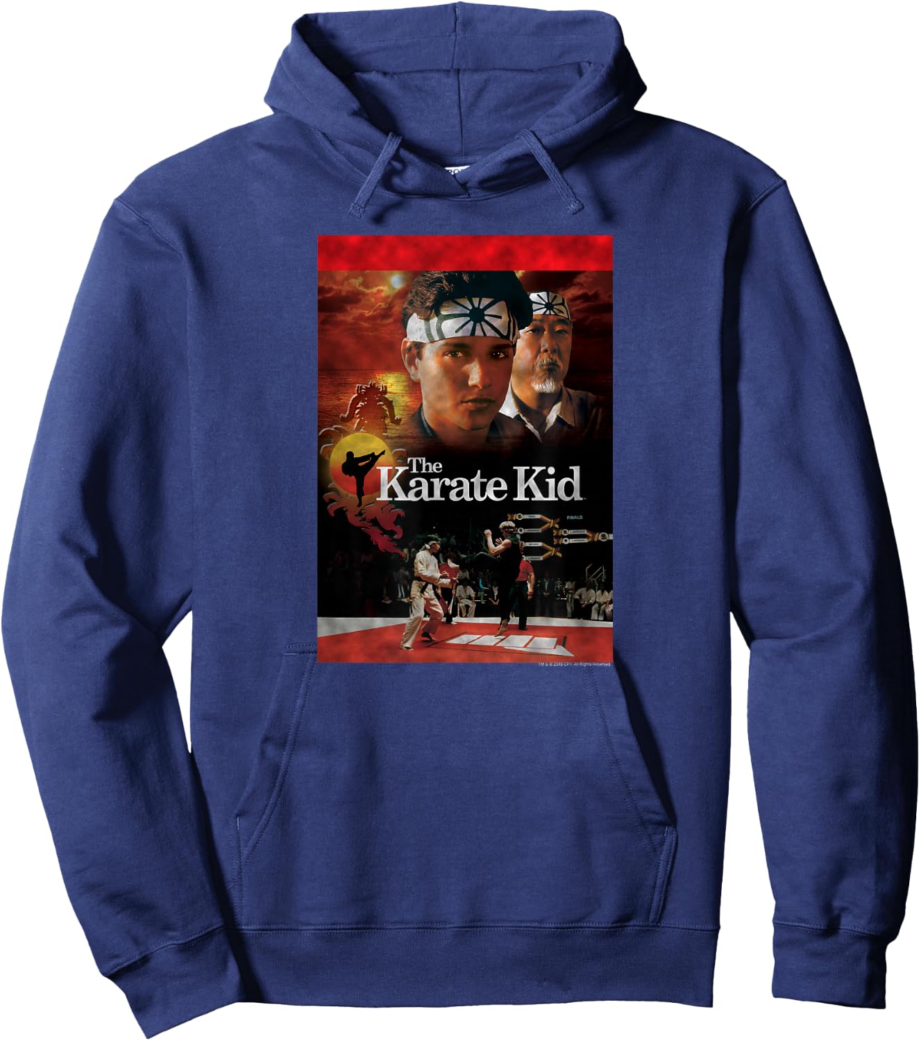 The Karate Kid Movie Poster Distressed Vintage Movie Hoodie - Hoodie | Navy
