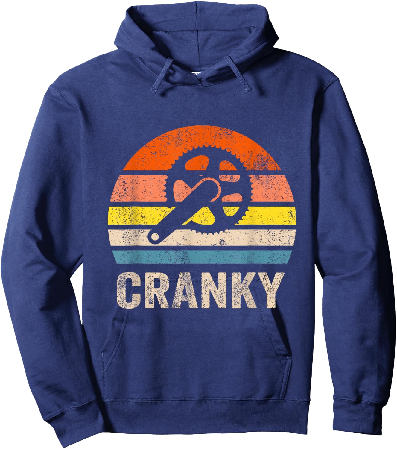 Cranky Vintage Sun funny Bicycle Lovers Cycling Cranky Hoodie - Hoodie | Navy