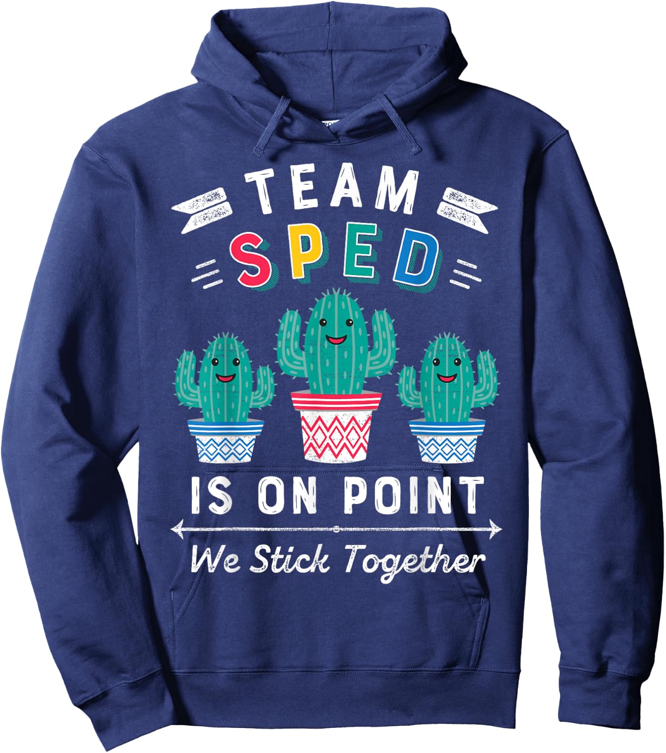Cute SPED Teacher Gift Special Education Cactus SPED Teacher Women Girls Kids Hoodie - Hoodie | Navy