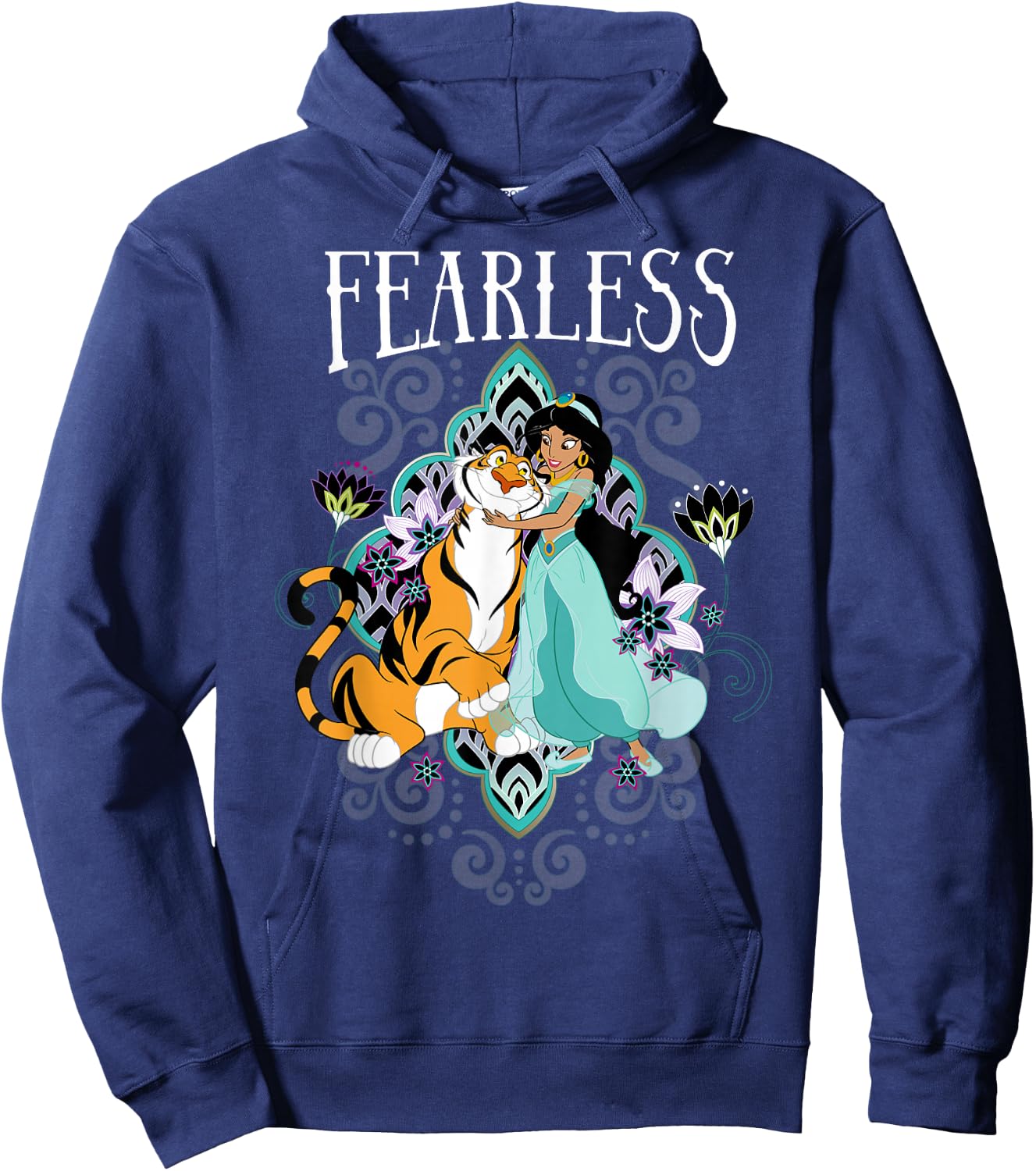 Disney Aladdin Jasmine and Rajah Fearless Small Hoodie - Hoodie | Navy