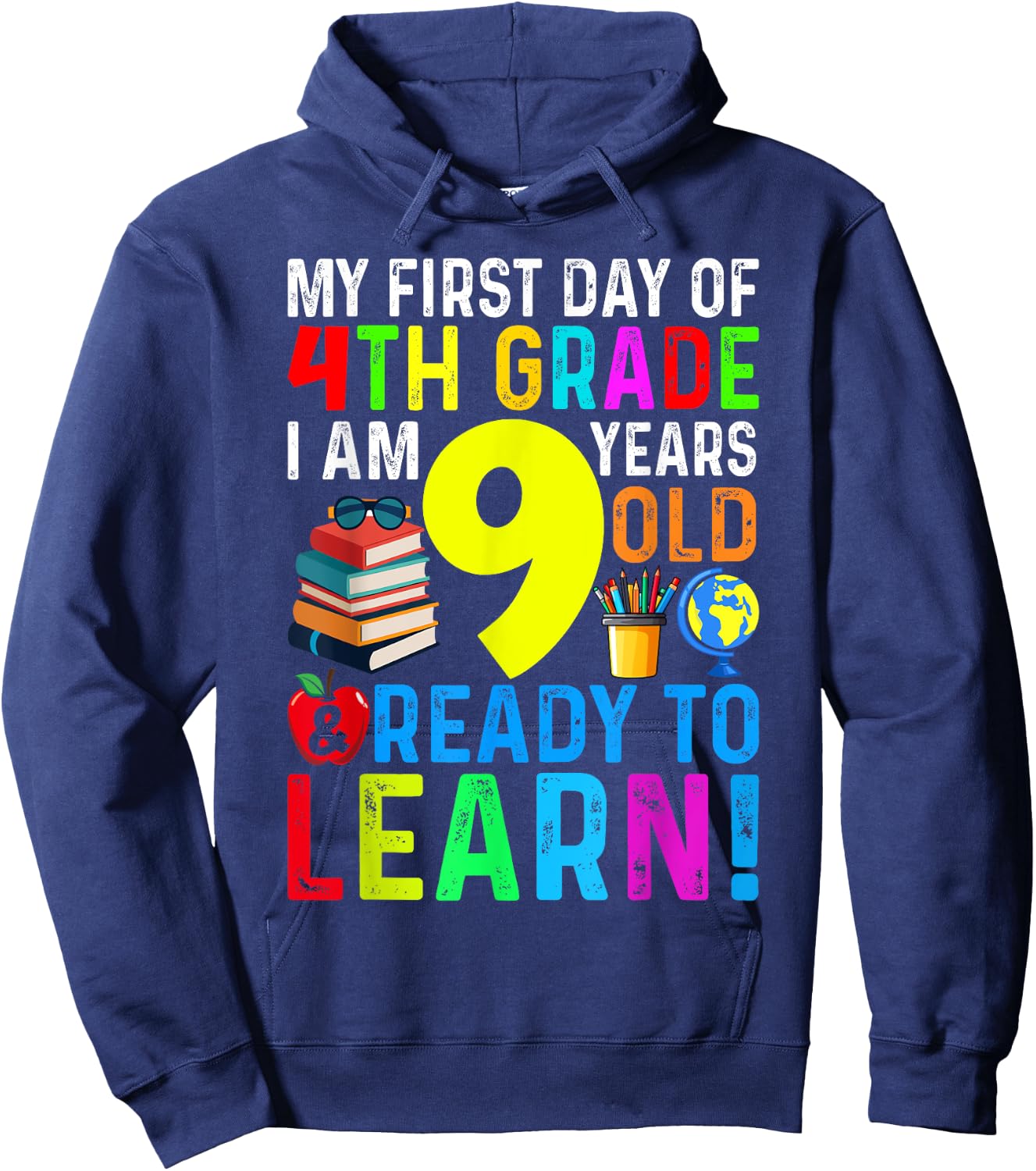 4th Grade Back to First Day of School Boys Girl Hoodie - Hoodie | Navy