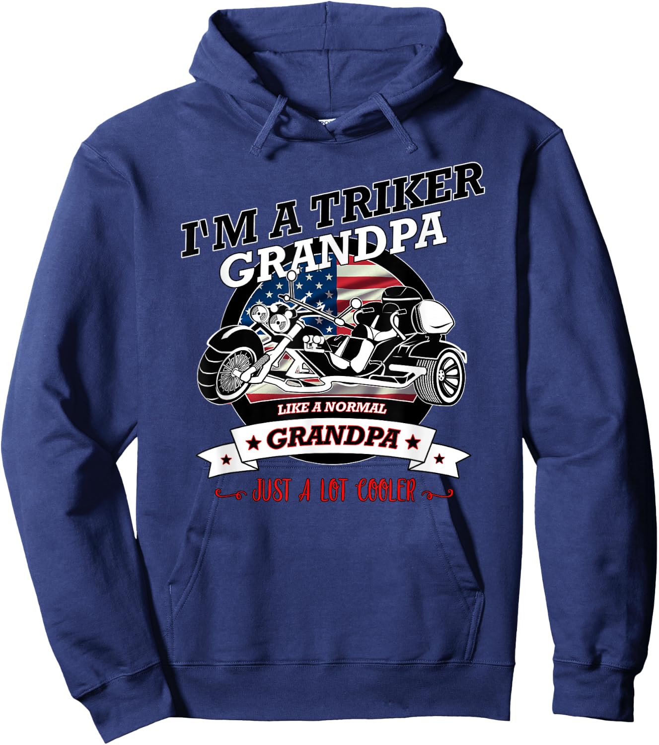 Cool USA Triker Grandpa, Trike Gift Design Hoodie - Hoodie | Navy