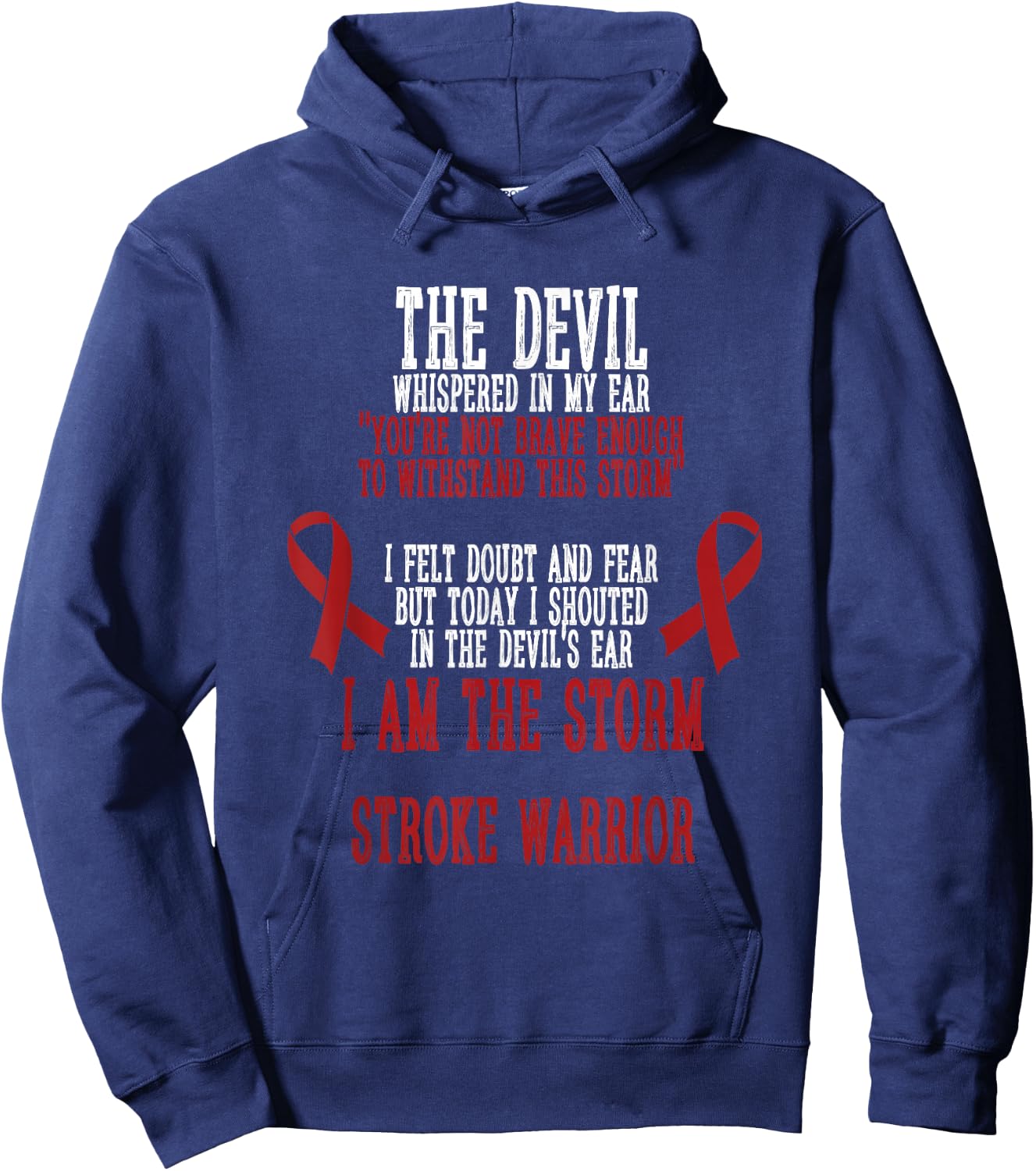Stroke Awareness I Am The Storm Stroke Warrior Quotes Hoodie - Hoodie | Navy