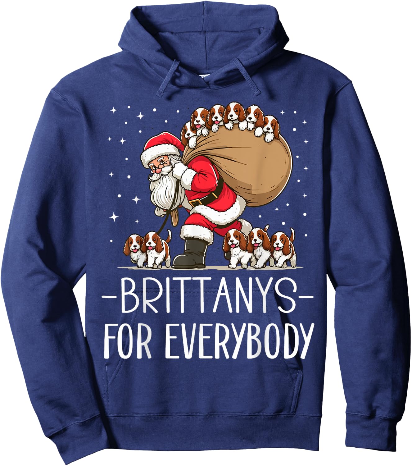 Brittany Spaniel Mom Dad Funny Brittany Dog Christmas Xmas Men Women Kids Hoodie - Hoodie | Navy