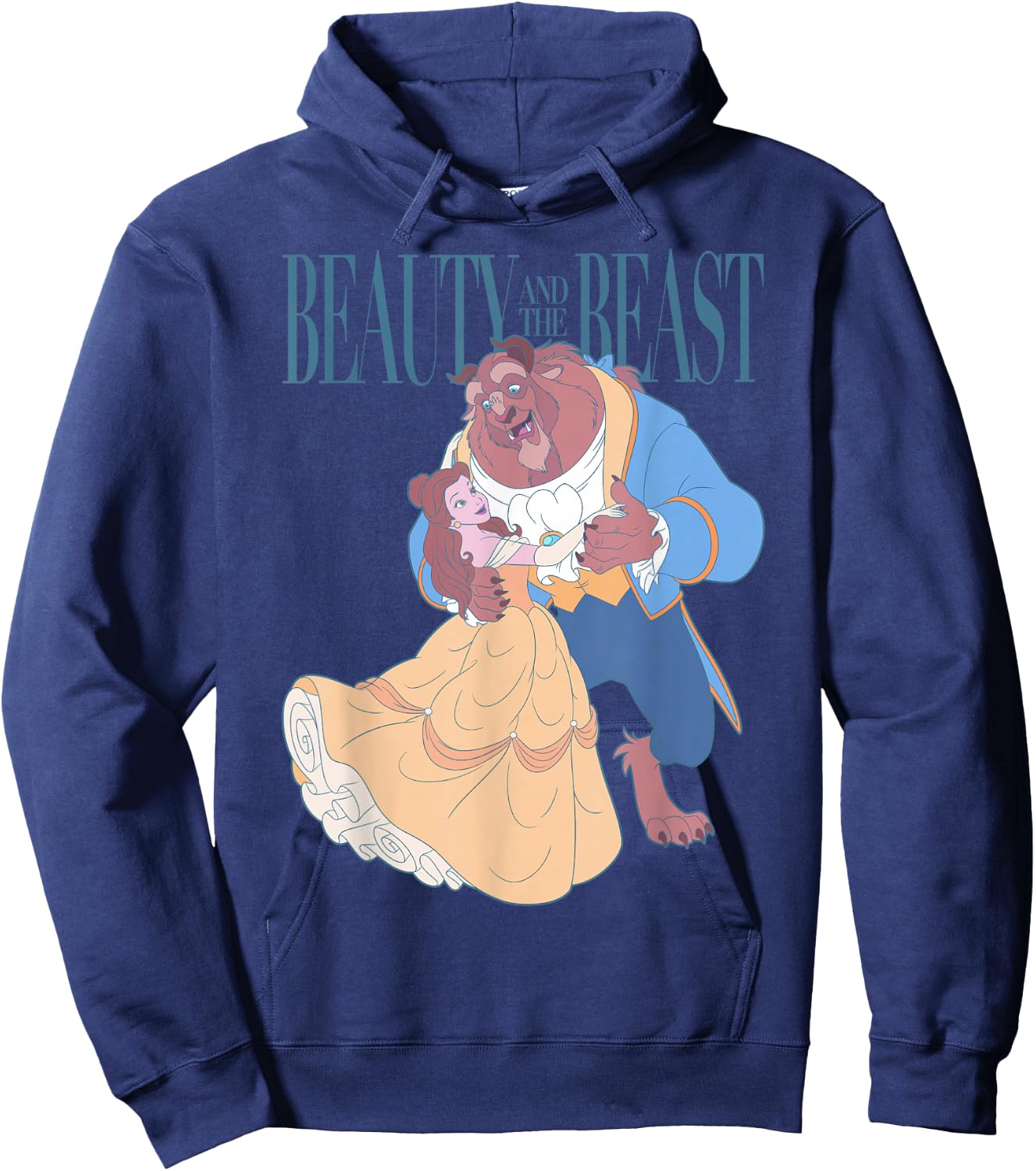 Disney Beauty and The Beast Belle and Beast Classic Portrait Small Hoodie - Hoodie | Navy