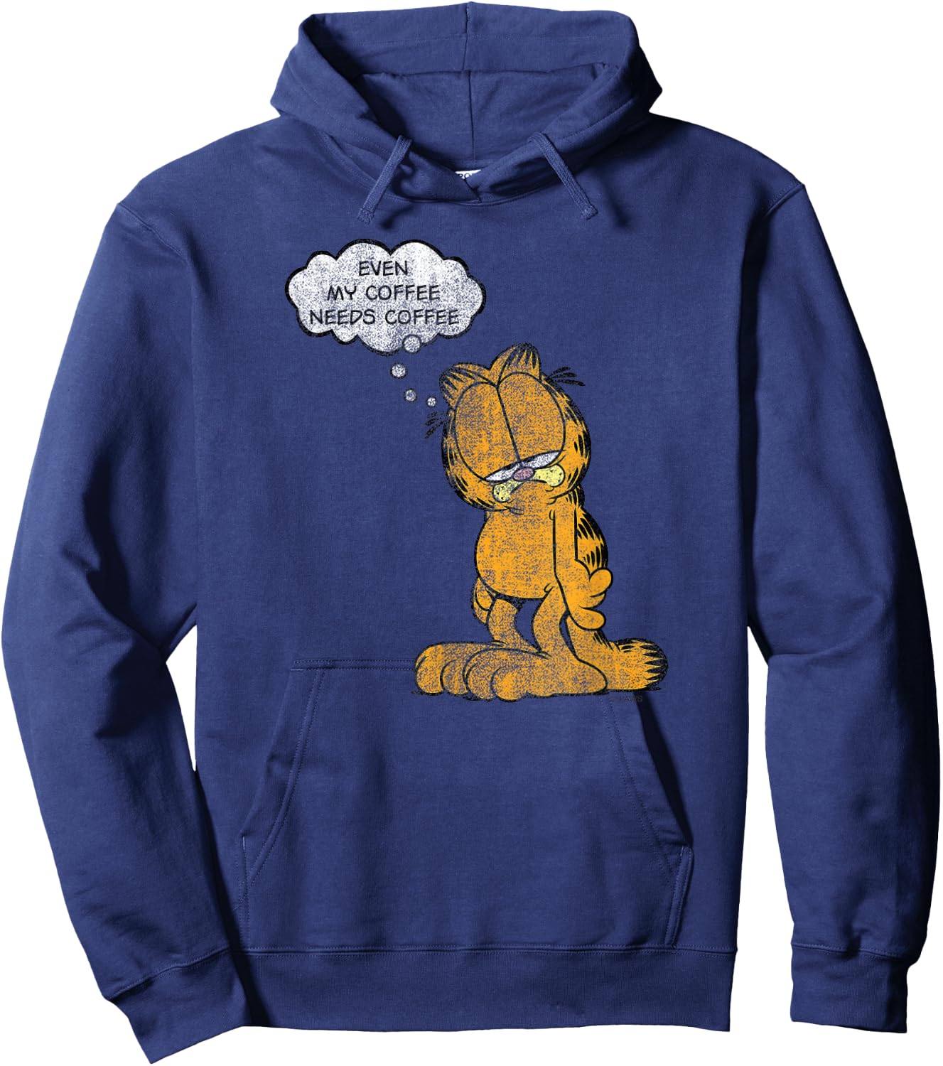 Garfield My Coffee Needs Coffee Cartoon Cat Hoodie - Hoodie | Navy
