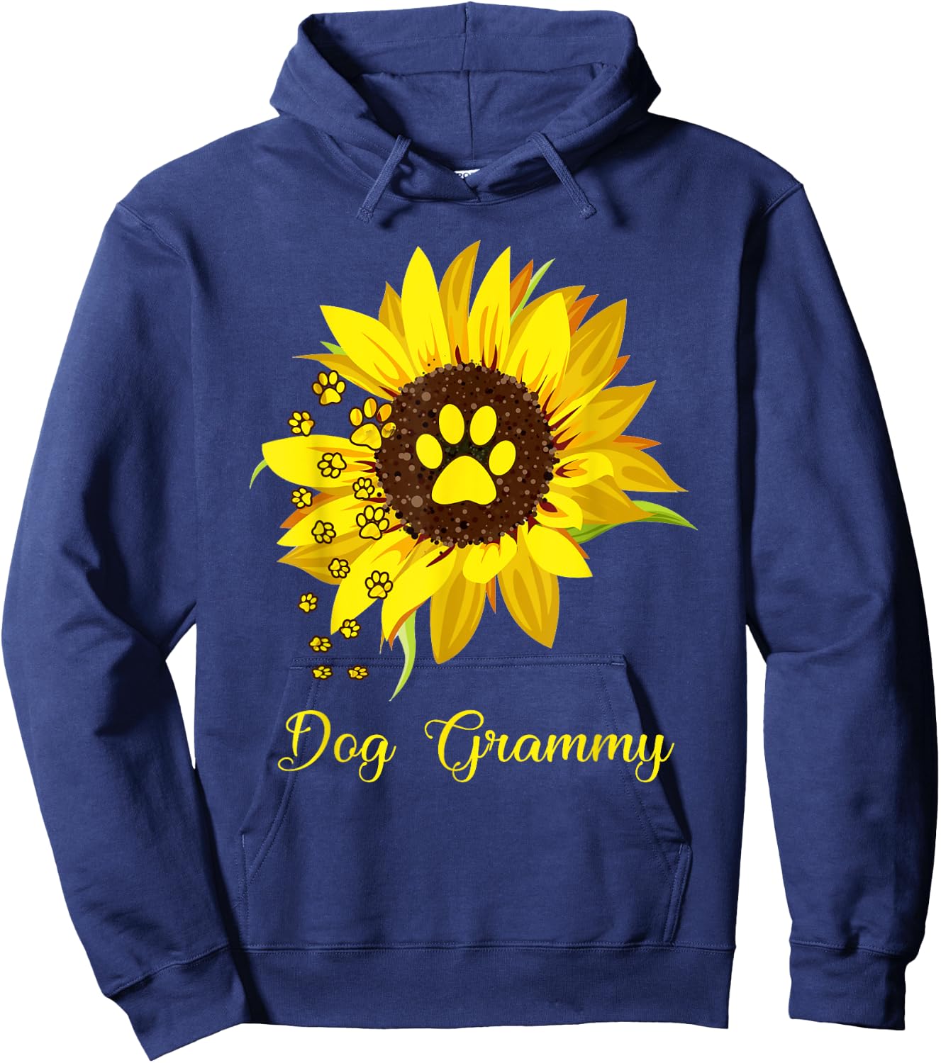 Dog Grammy Sunflower Gift Love Dogs and Flowers Women Hoodie - Hoodie | Navy
