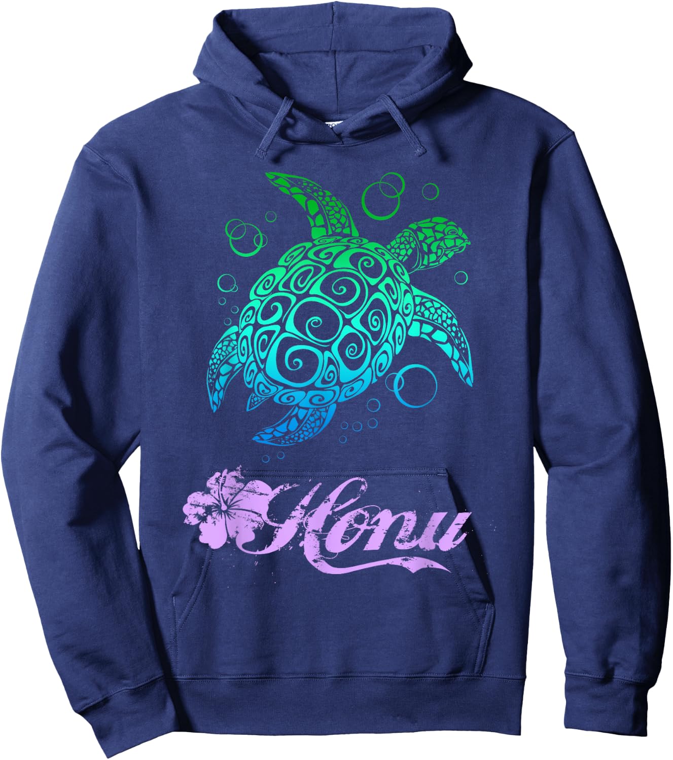 Hawaiian Honu Sea Turtle T Shirt Hoodie - Hoodie | Navy