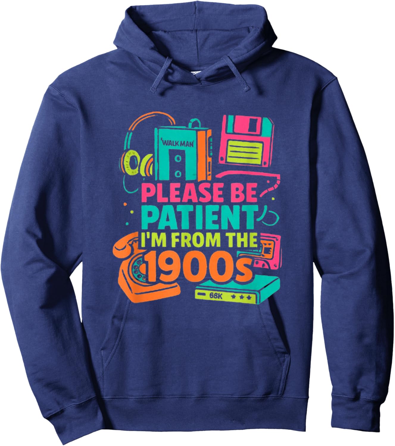 Throwback Please I’m from the 1900s Retro Tech Design Hoodie - Hoodie | Navy